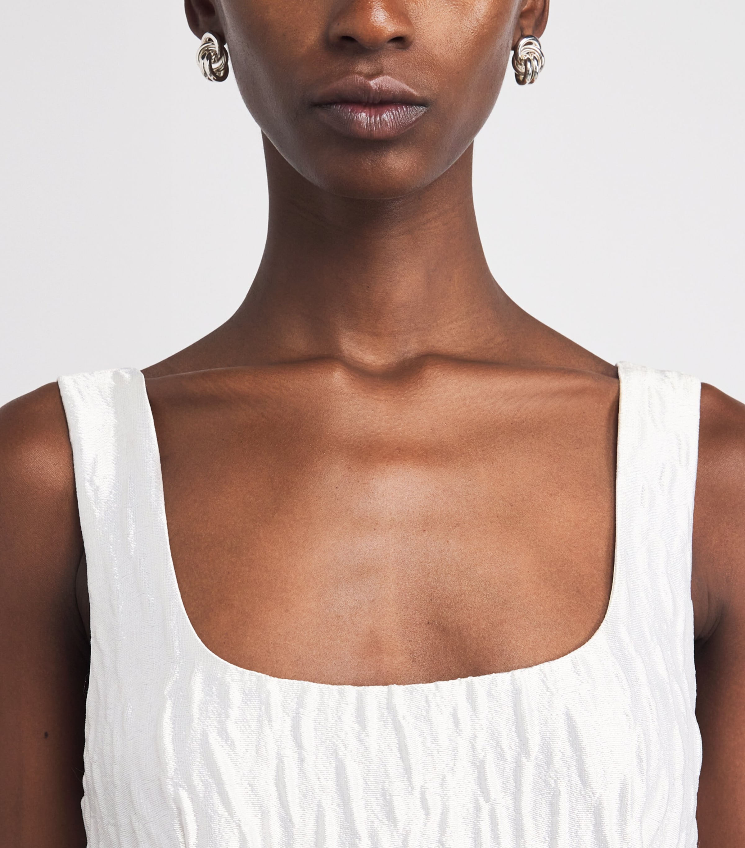 Floral Jacquard Lilibeth Midi Dress WHITE Image 6