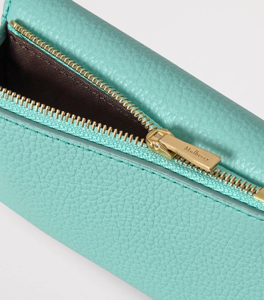 Mulberry Small Leather Folded Darley Wallet Marina Blue Image 3