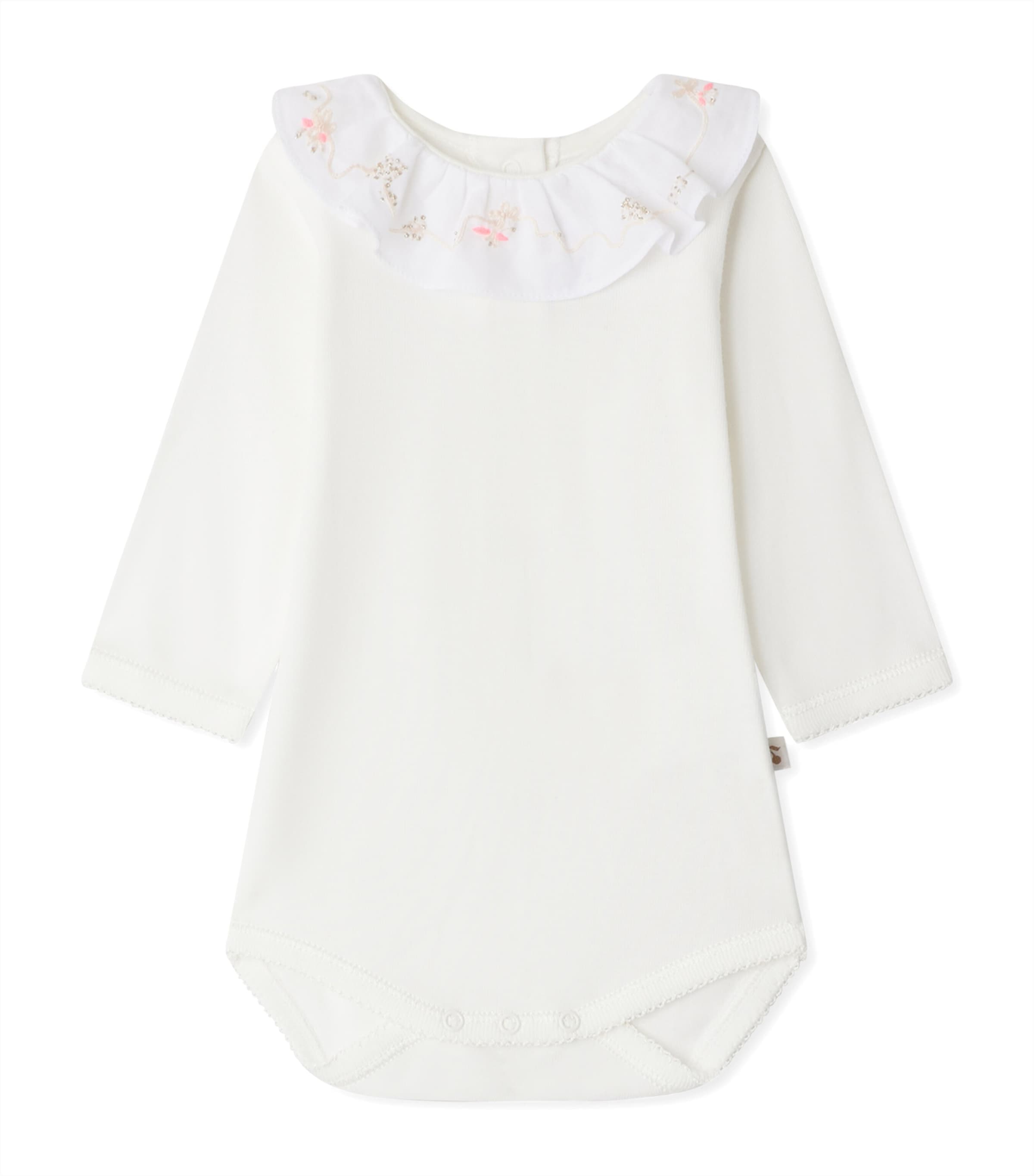 Bonpoint Kids' Organic Cotton June Bodysuit In White