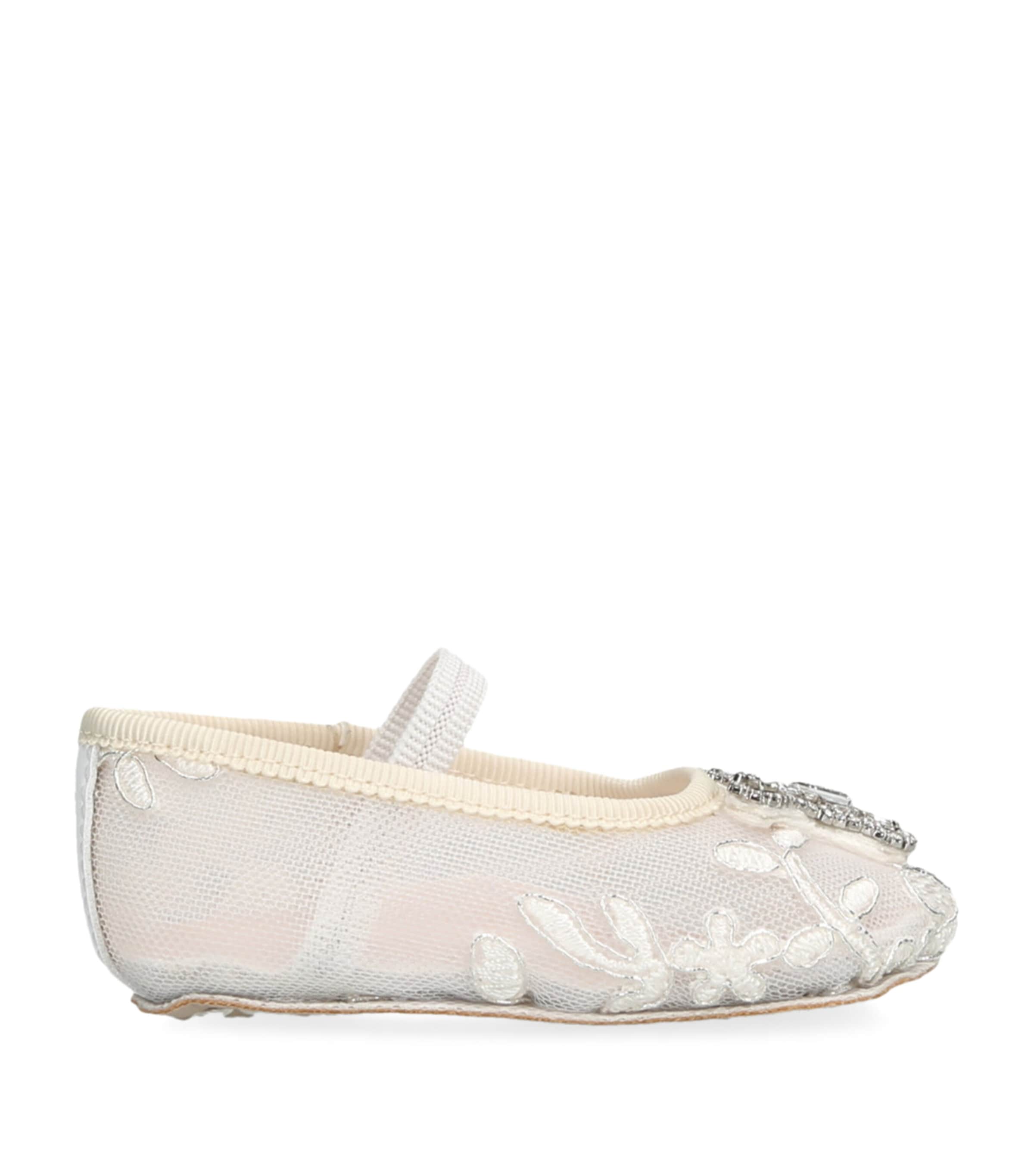 Aruna Seth Lace Odette Ballet Flats In White