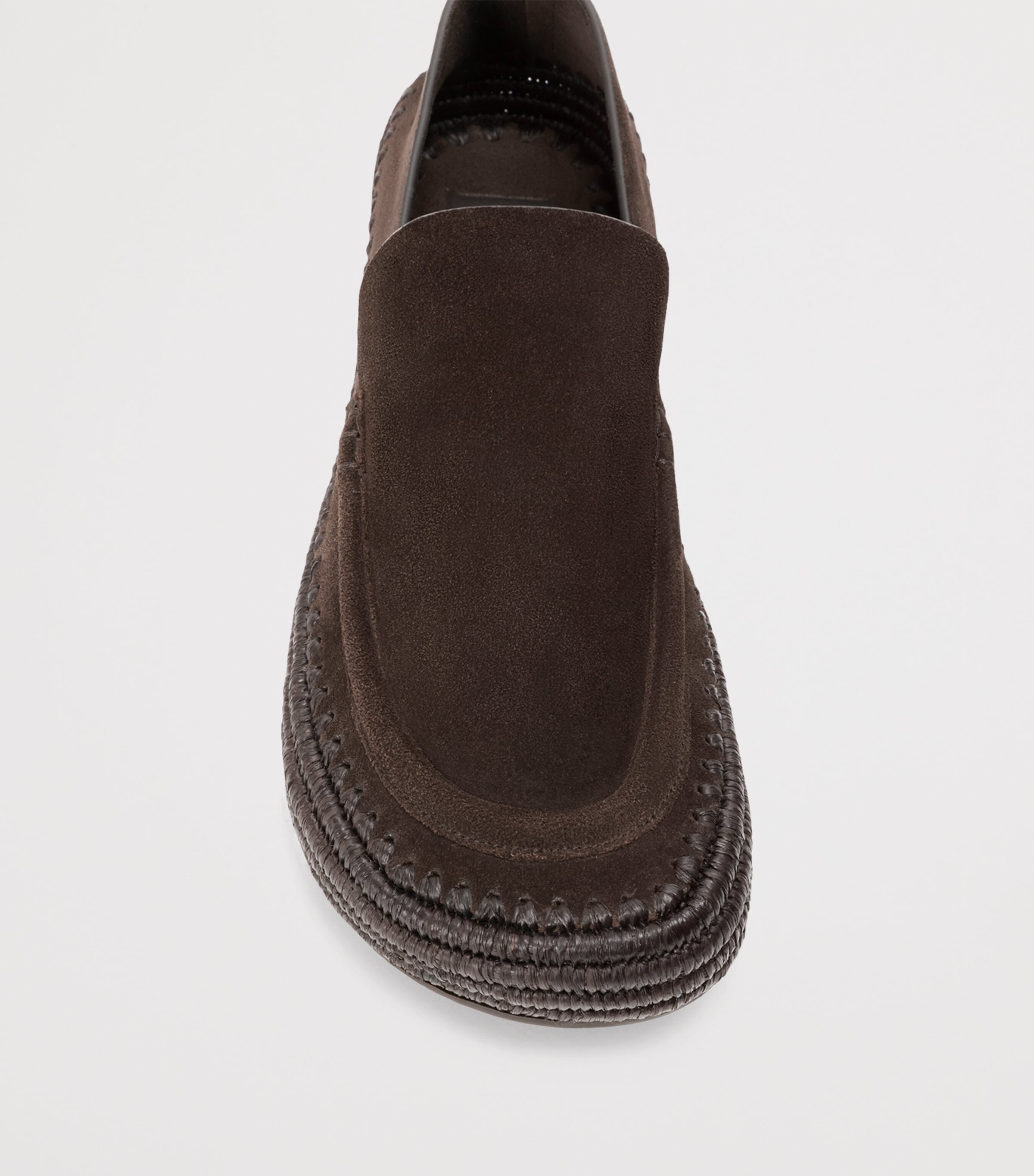 LOEWE x Paula's Ibiza Suede-Raffia Rio Loafers Dark Brown Image 4