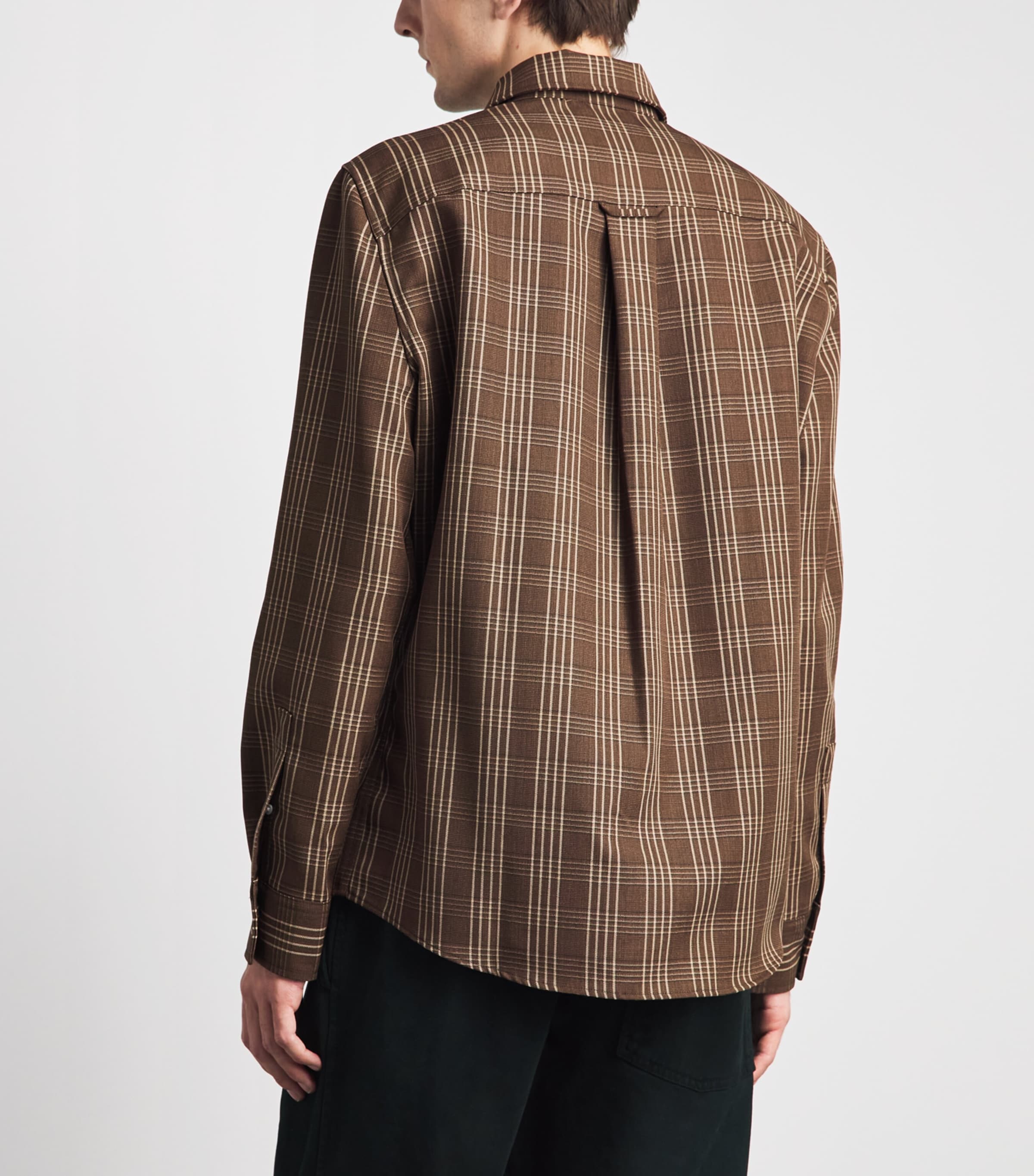AMI Paris Brown Cotton Check Shirt | Harrods US