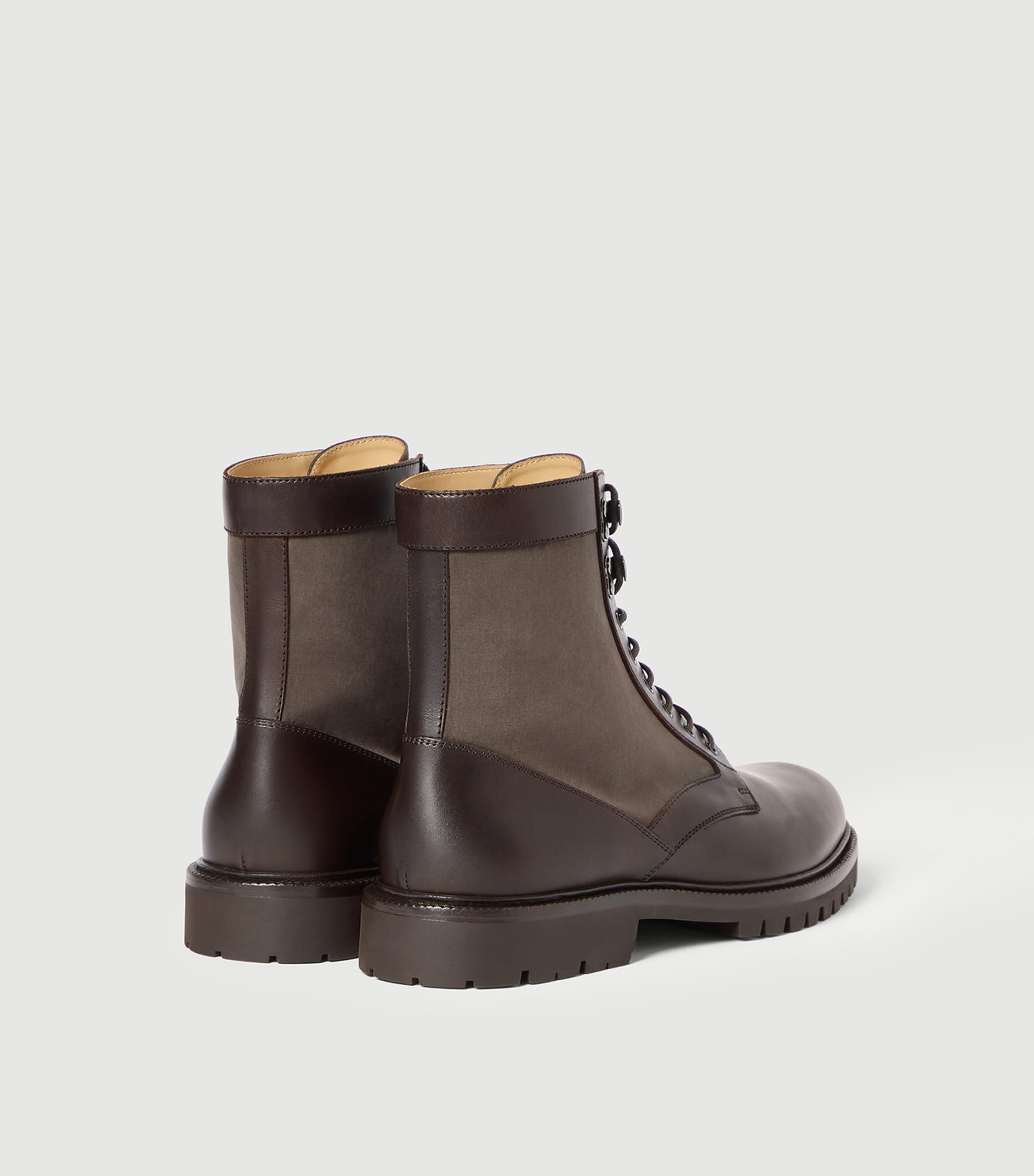 Brunello Cucinelli Leather Lace-Up Ankle Boots Image 5
