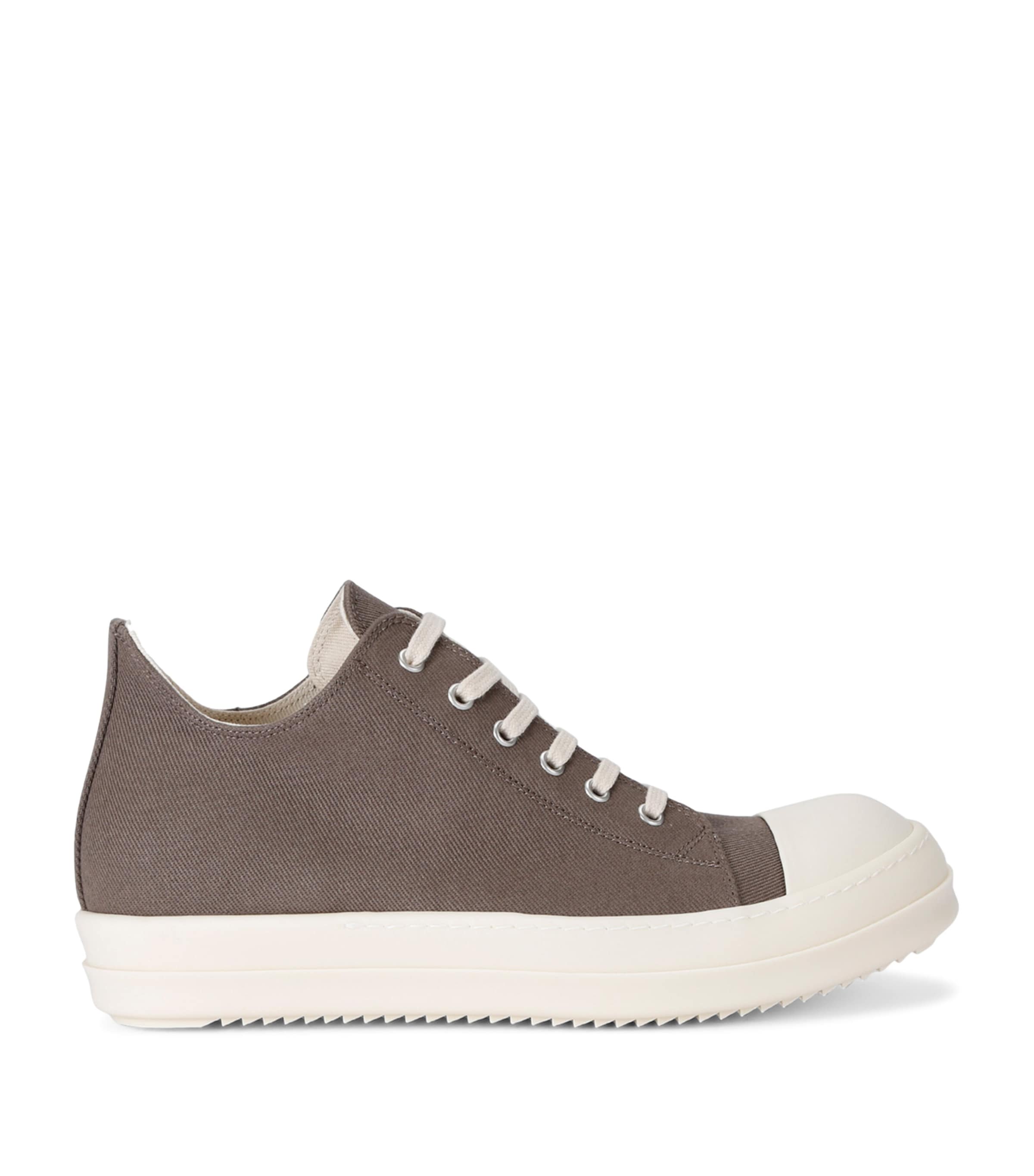 Rick Owens Canvas Low-top Sneakers In Beige