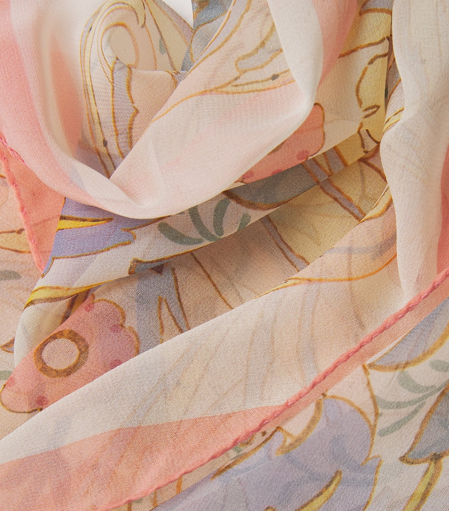 Sheer Silk Paisley Scarf X0870 Image 4