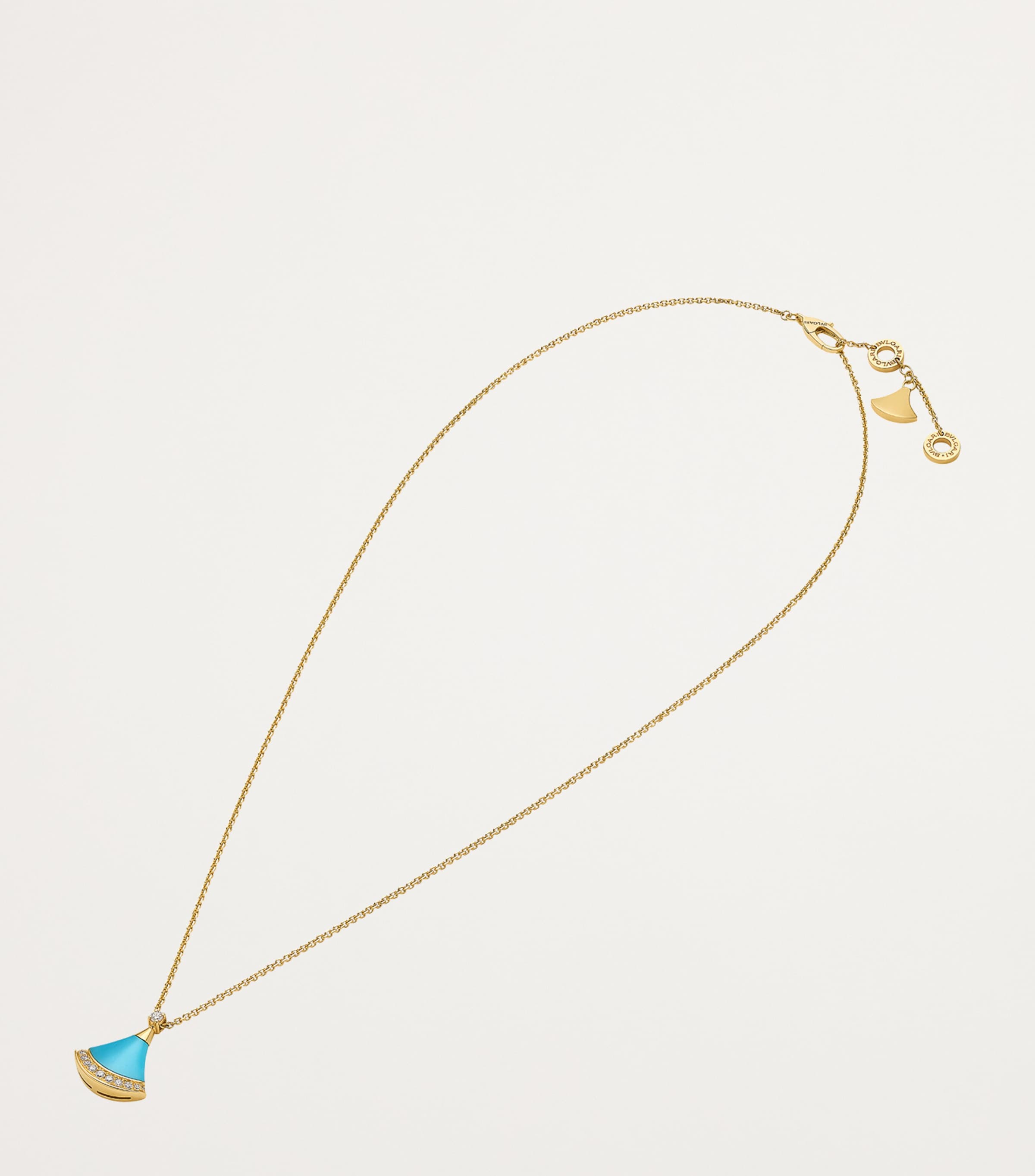 Bvlgari Rose Gold, Diamond and Turquoise Divas’ Dream Necklace Yellow Gold Image 3