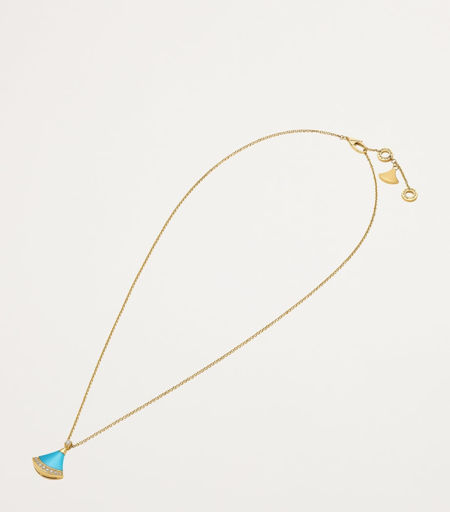 Bvlgari Rose Gold, Diamond and Turquoise Divas’ Dream Necklace Yellow Gold Image 3