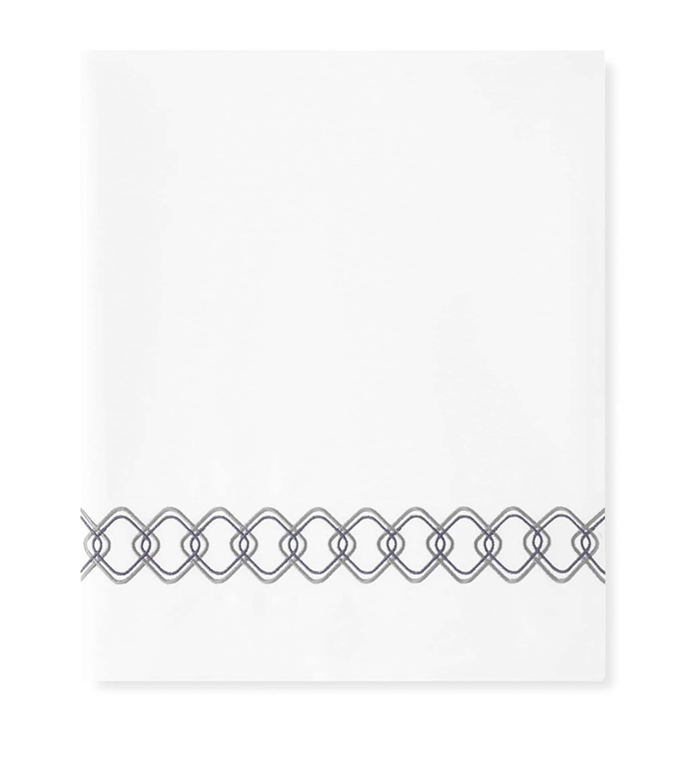 Amalia Cotton Ornato Super King Flat Sheet (300cm x 265cm) | Bedding | Bed Linens & Sets | Flat Sheets | Designers | Amalia