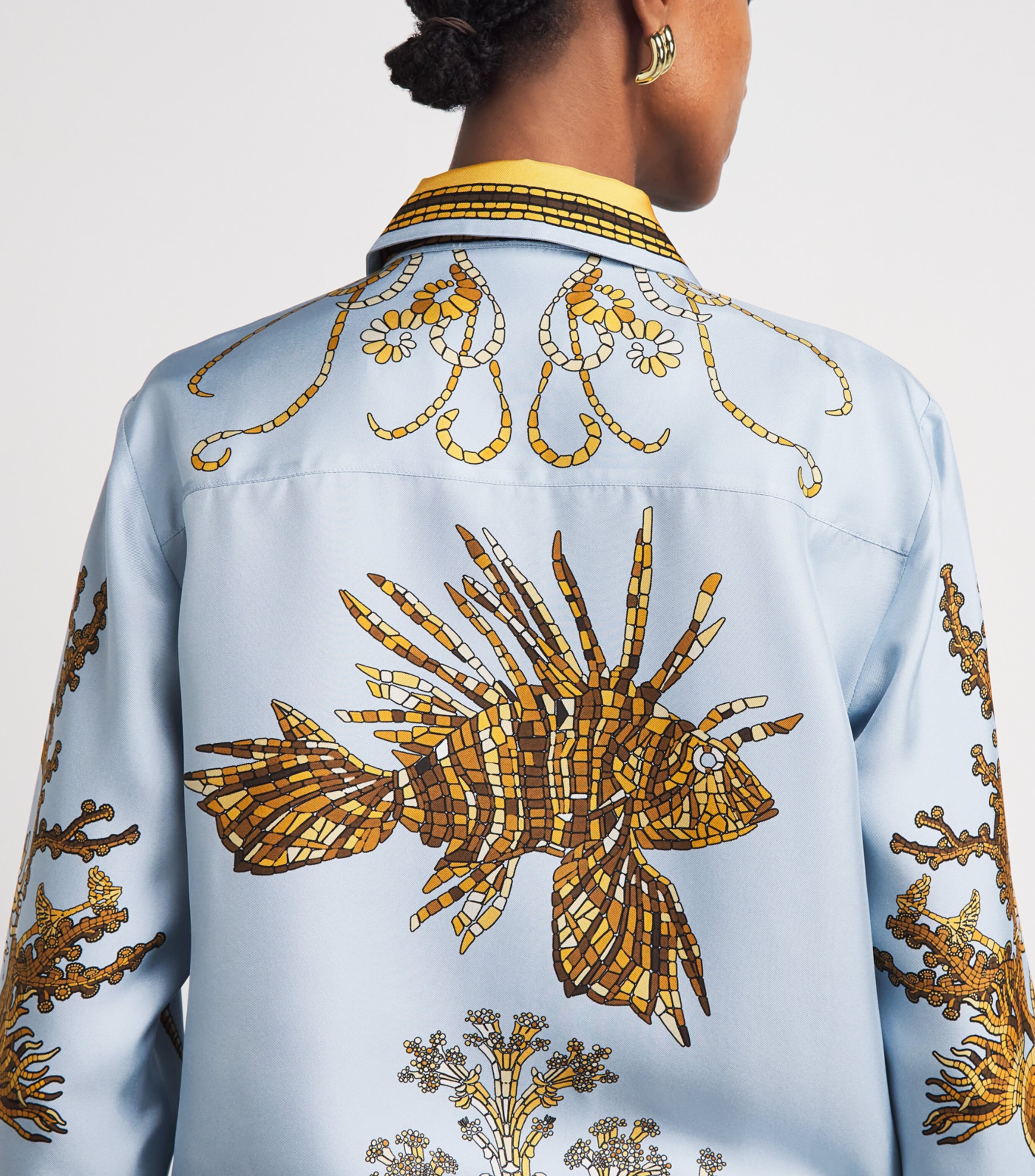 La Doublej Womens Silk Printed Shirt Oceania Image 3