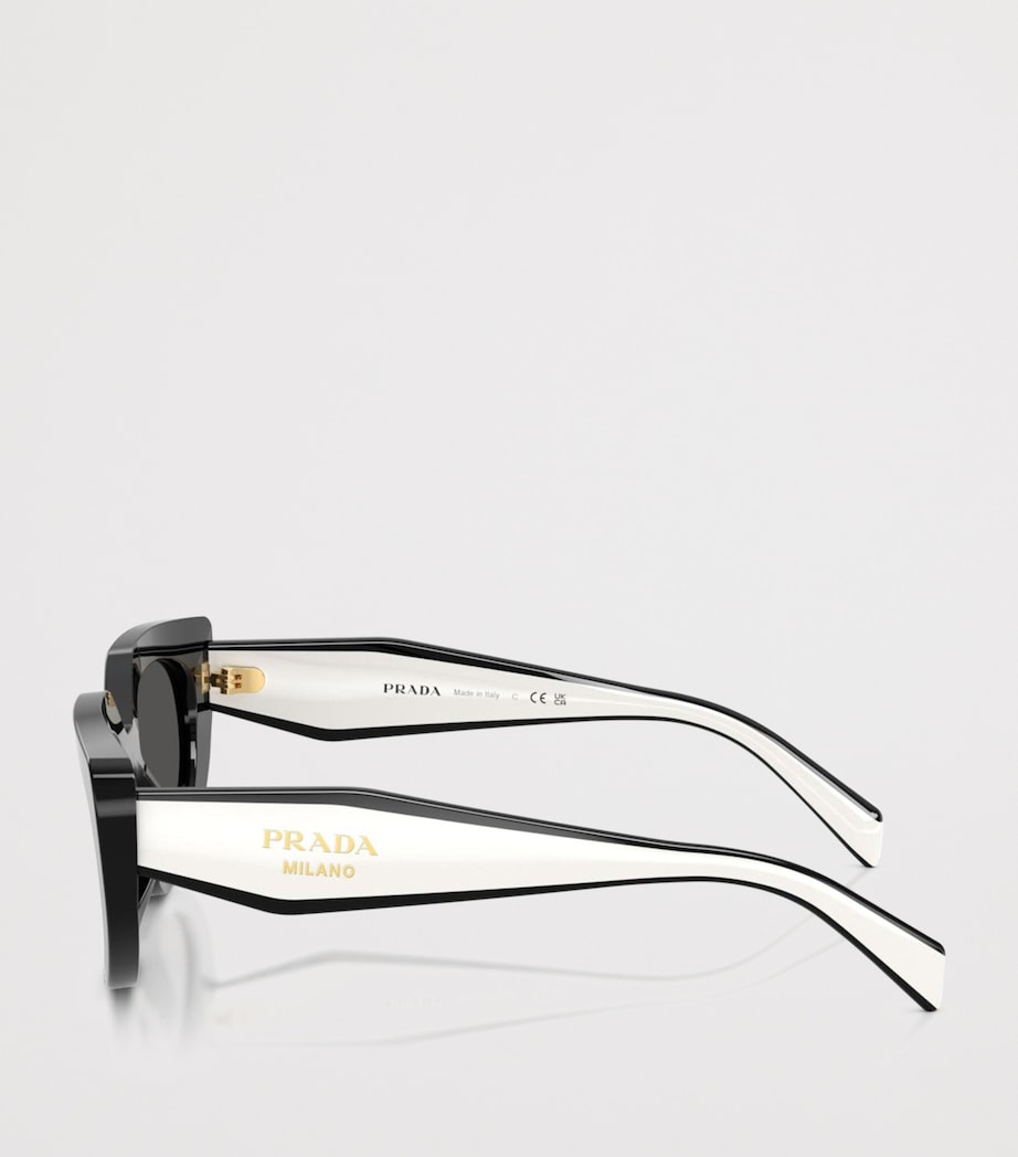 Prada PR D02S Oval Sunglasses Black Image 3