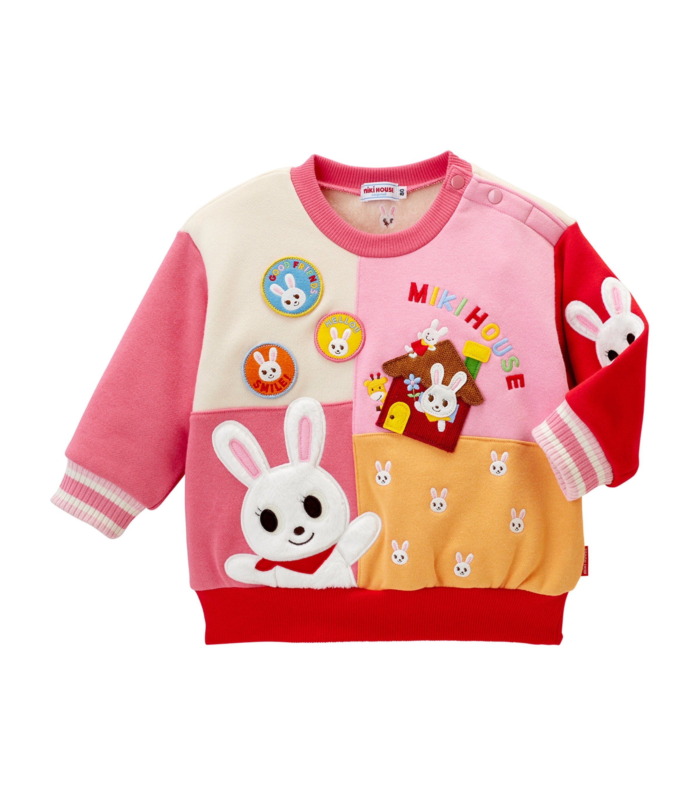 Miki House Kids' Patch Sweatshirt In Pink