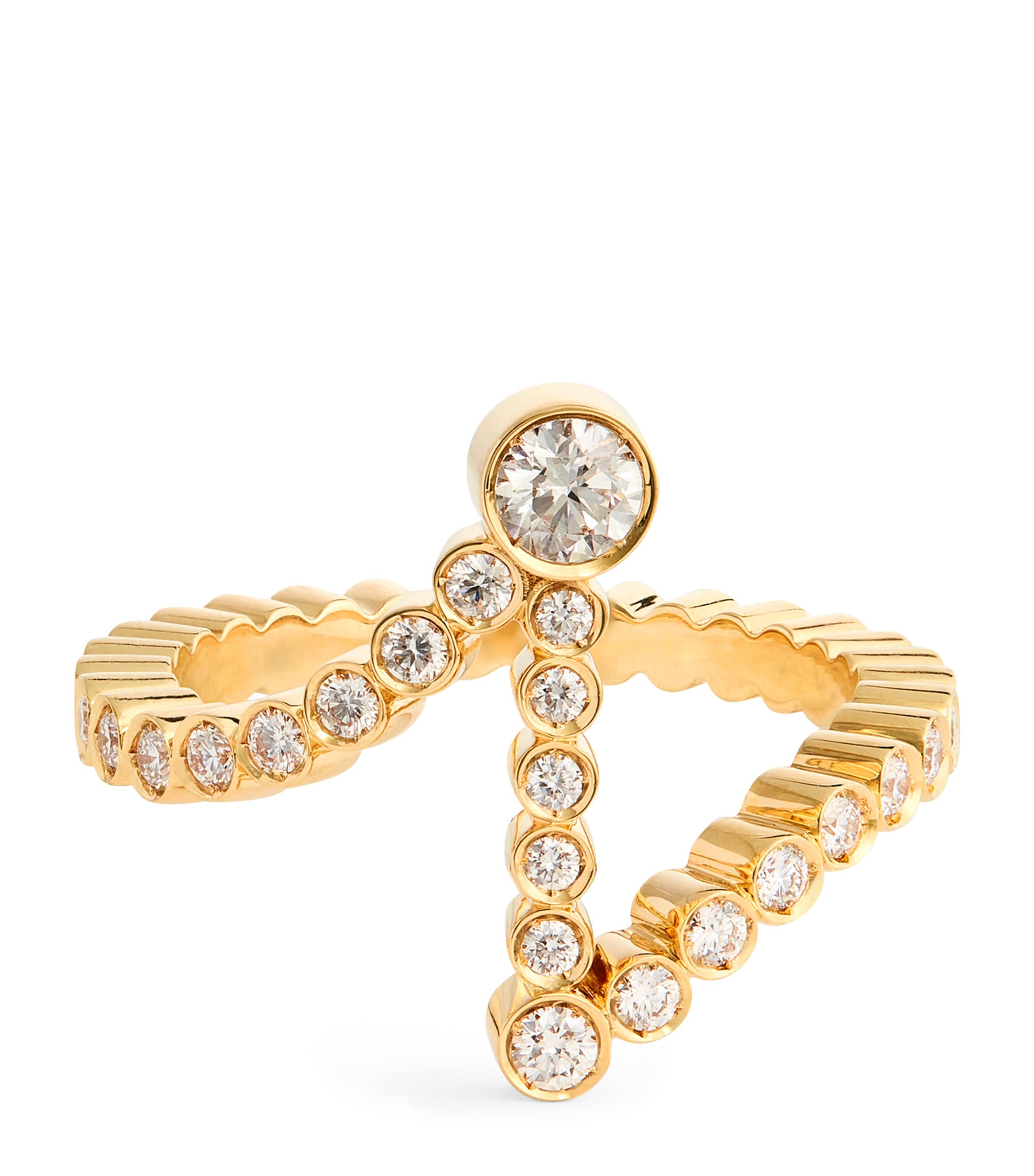 Sophie Bille Brahe Yellow Gold And Diamond Ensemble 'i' Ring