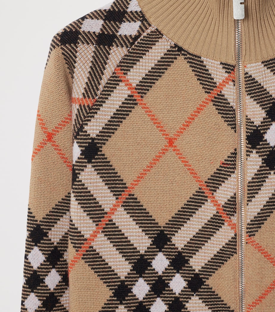 Wool-Blend Check Track Jacket SAND IP CHECK Image 5
