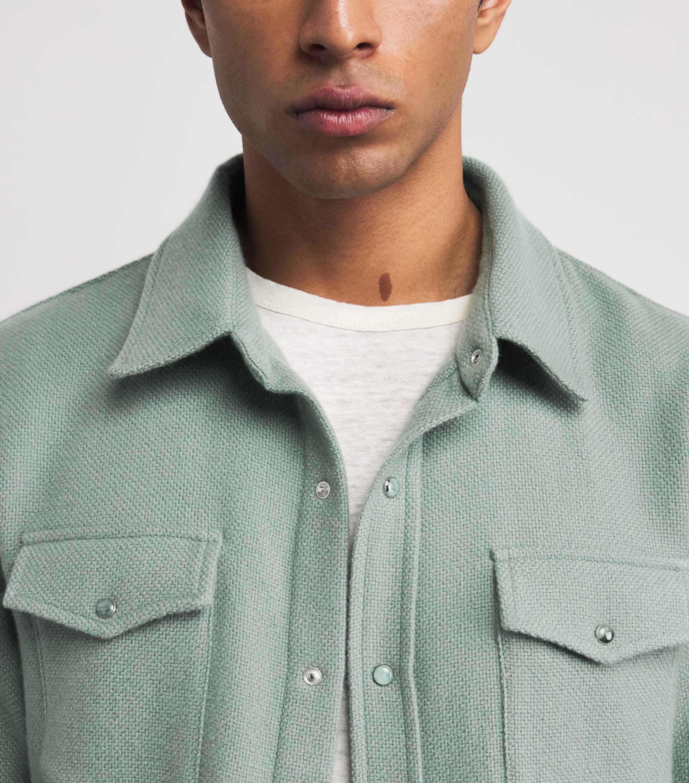 God's True Cashmere Mens Cashmere Agave Shirt Agave Image 3