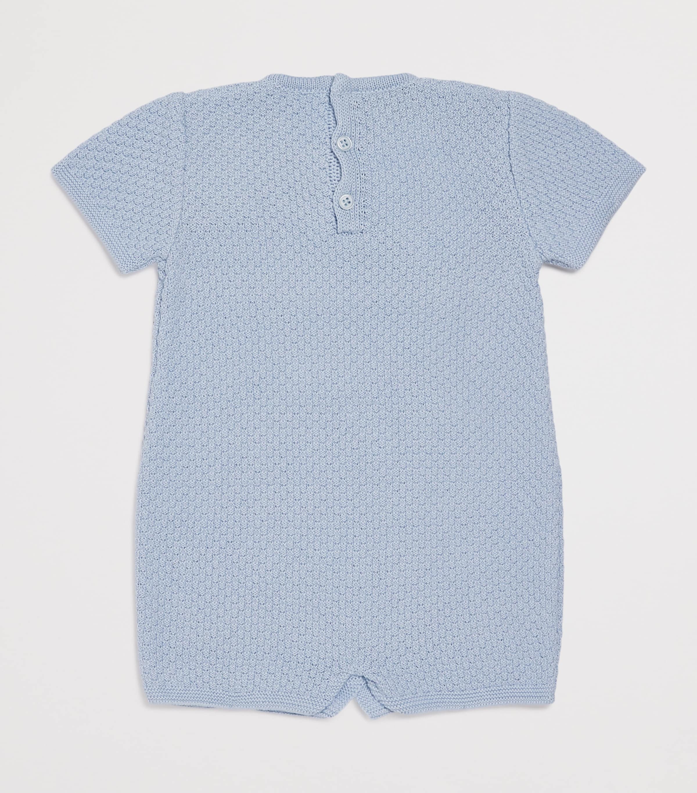 Cotton Knitted Espuma Playsuit (1-24 Months) 801 H82 SKY BLUE Image 2