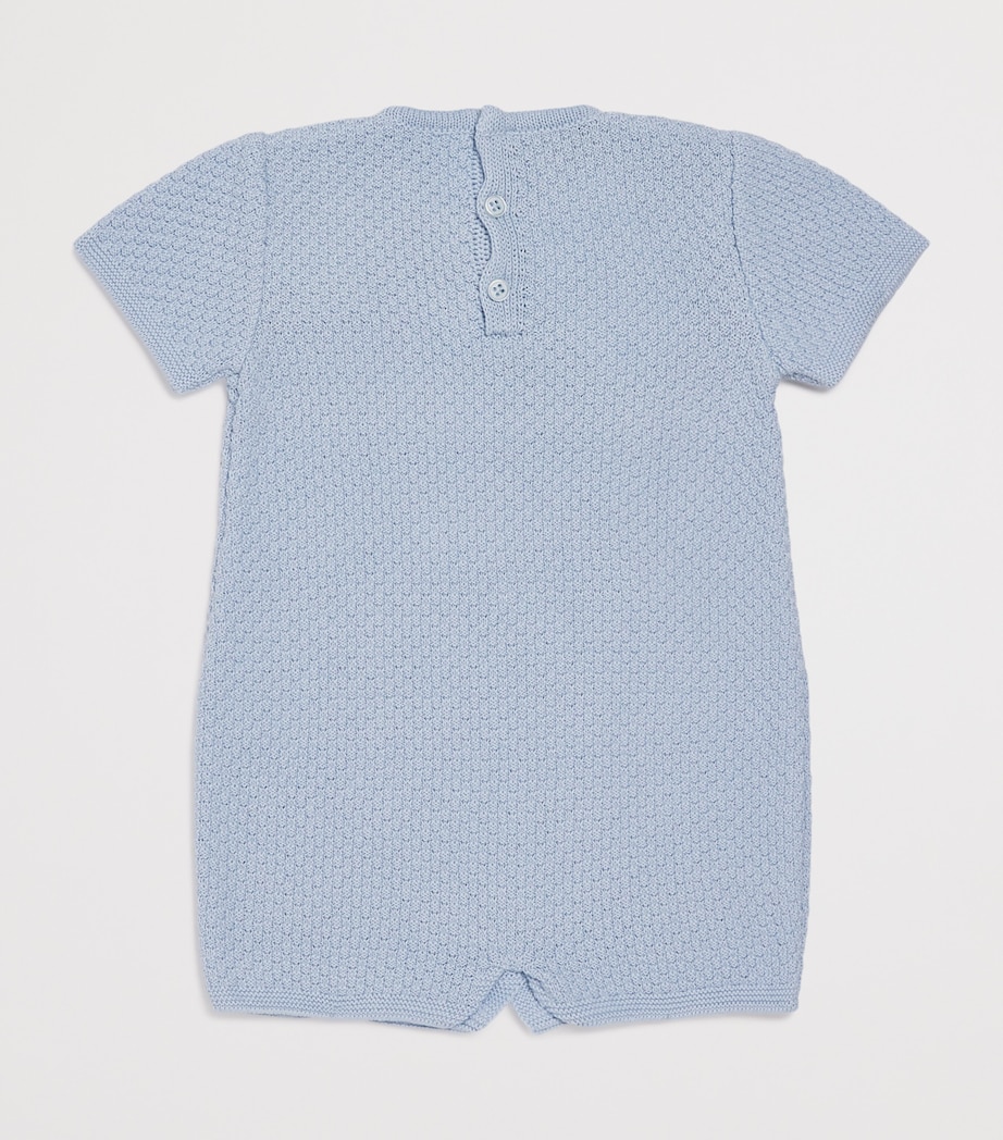 Cotton Knitted Espuma Playsuit (1-24 Months) 801 H82 SKY BLUE Image 2