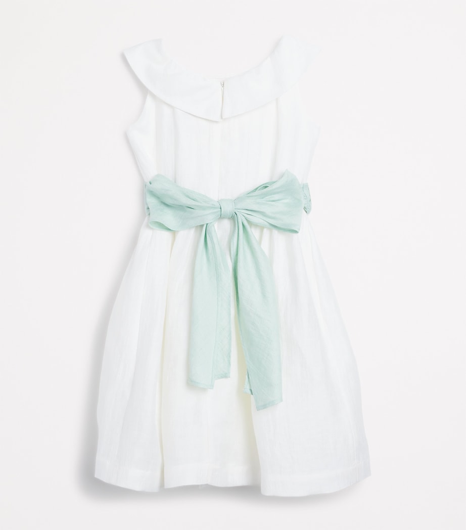 Linen-Blend Bow-Belt Dress (4-12 Years) 1053 MILK/SAGE Image 2