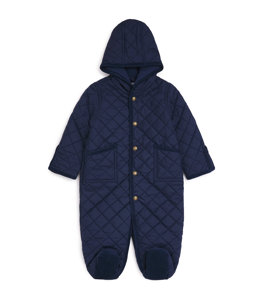 Hooded Barn Ski Suit (3-9 Months) NAVY Image 1