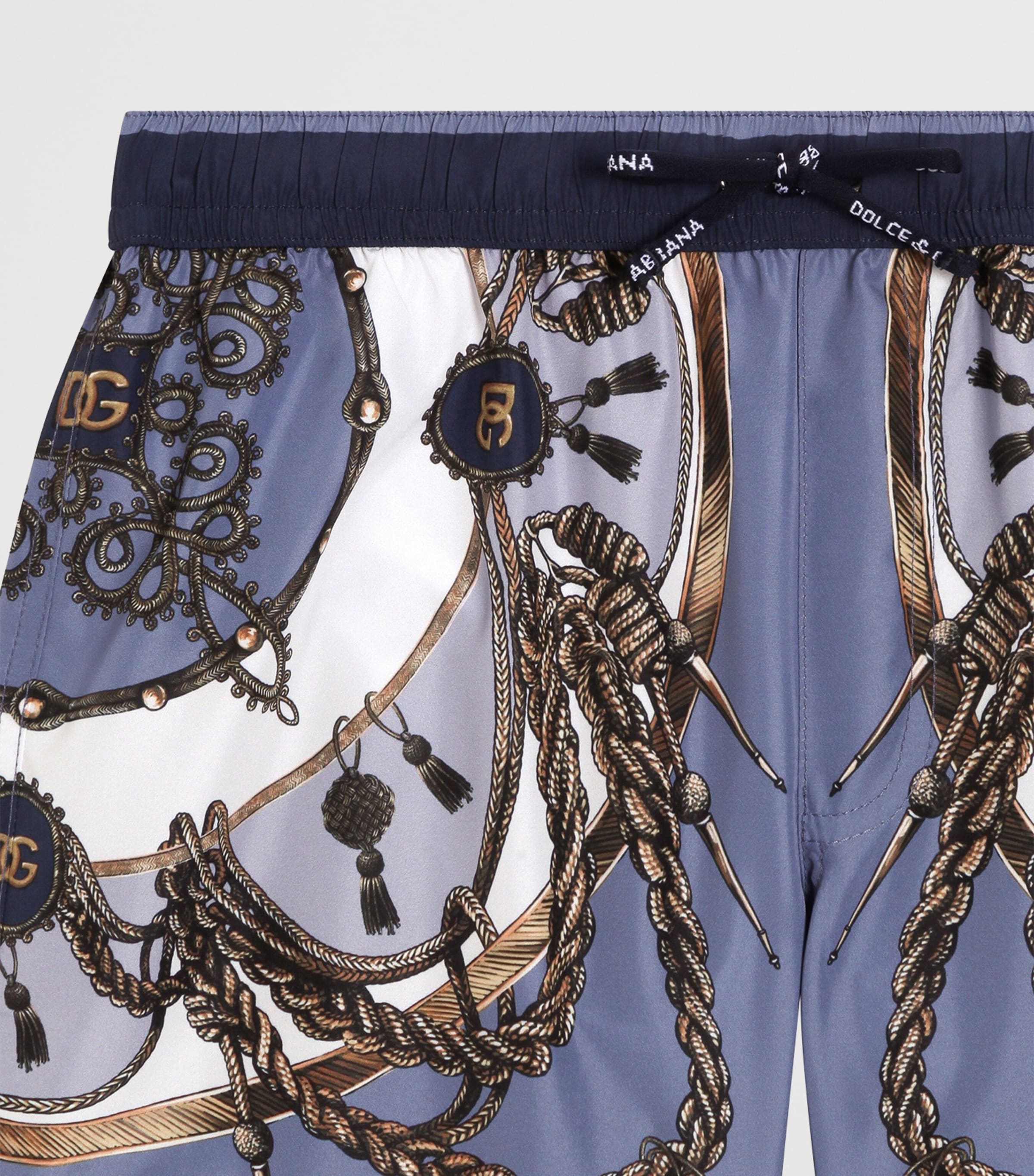 Dolce&Gabbana Kids Printed Swim Shorts (8-12+ Years) Corde/nappe F. Image 3