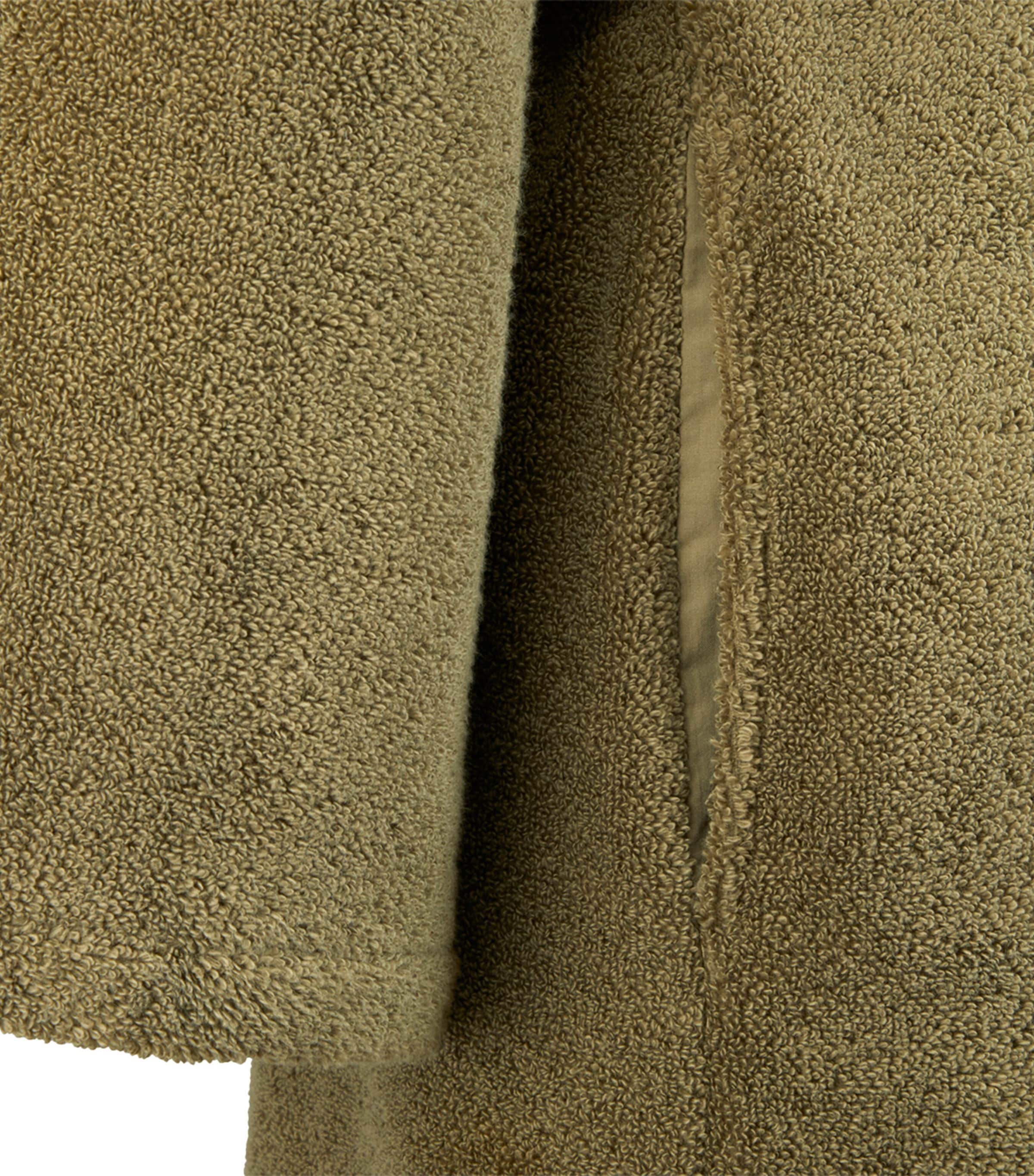 Cotton-Blend Embroidered Eze Bathrobe KAKI Image 4