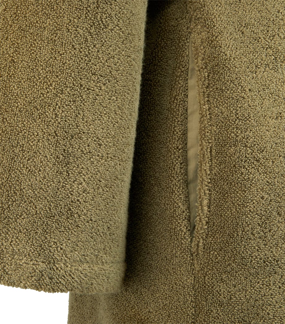 Cotton-Blend Embroidered Eze Bathrobe KAKI Image 4