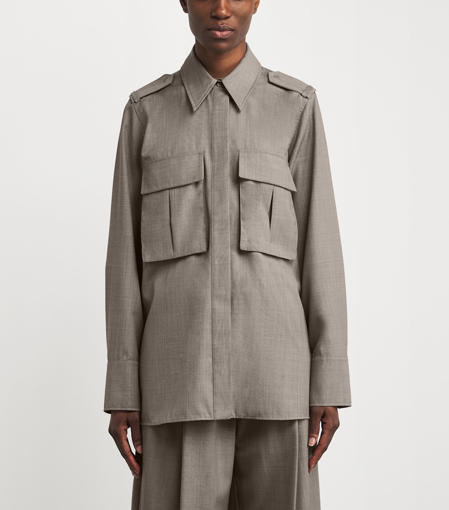 Wool-Blend Drew Shirt M00 MOTTLED STONE Image 3