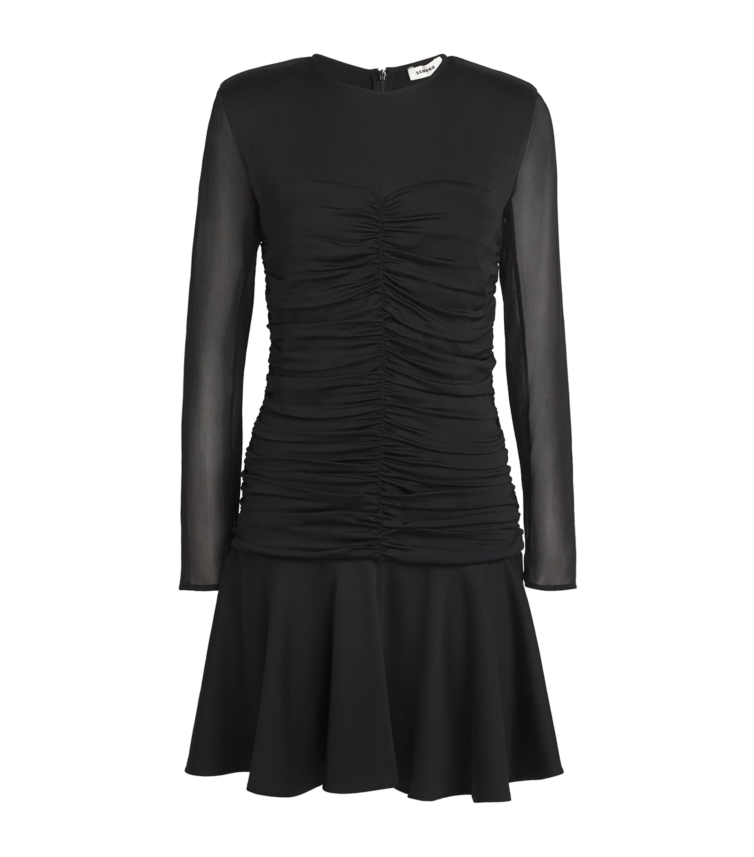 Shop Sandro Draped Mini Dress In Black