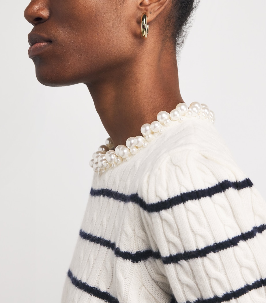 Wool-Cashmere Stripe Sweater ECRU Image 6