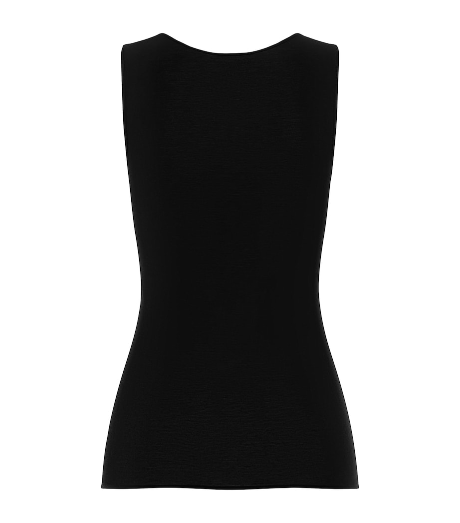 Hanro Womens Cotton Rosaria Tank Top Black Image 3