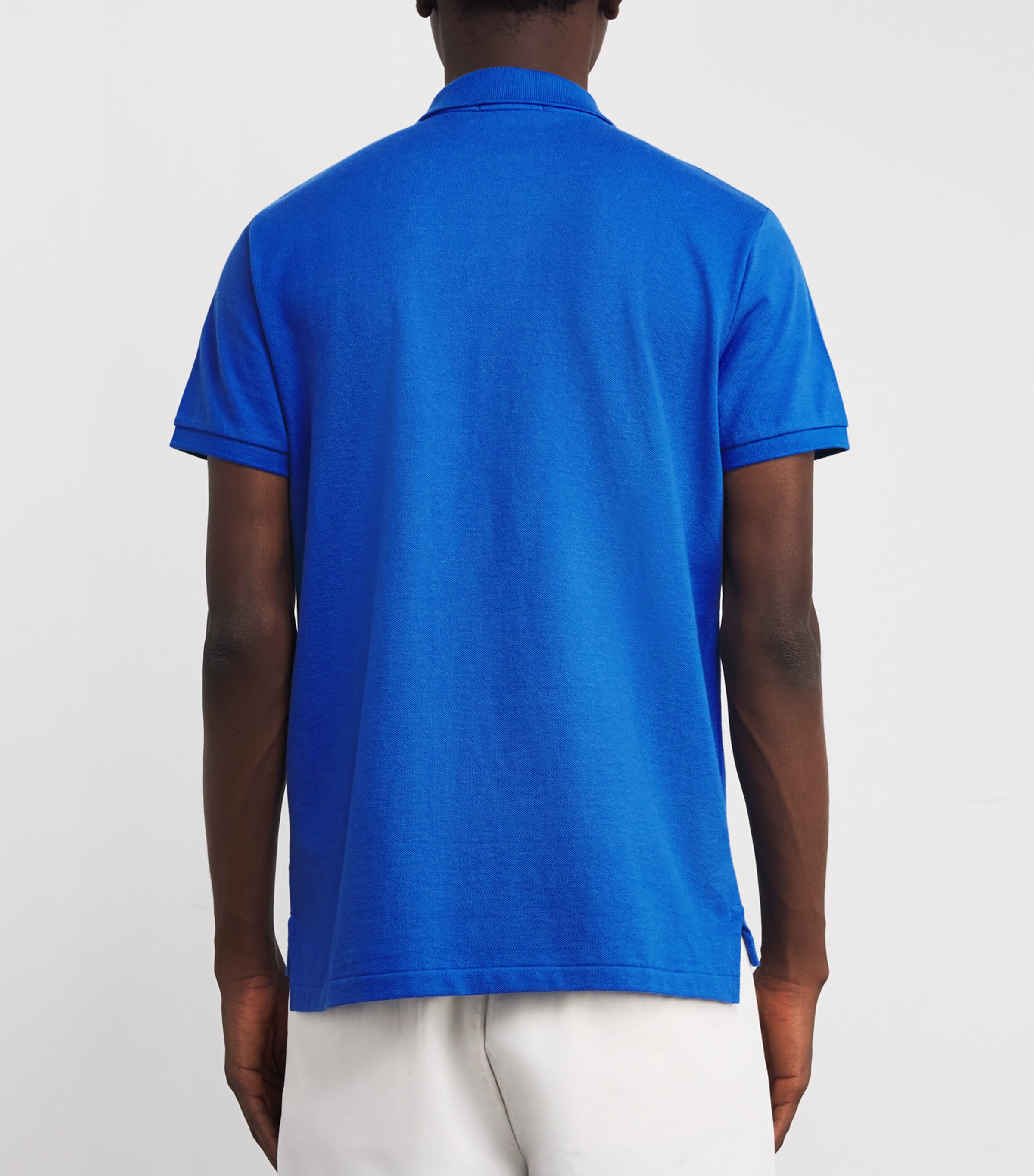 Polo Ralph Lauren Mens Cotton Mesh Custom-Fit Polo Shirt New Iris Blue Image 4