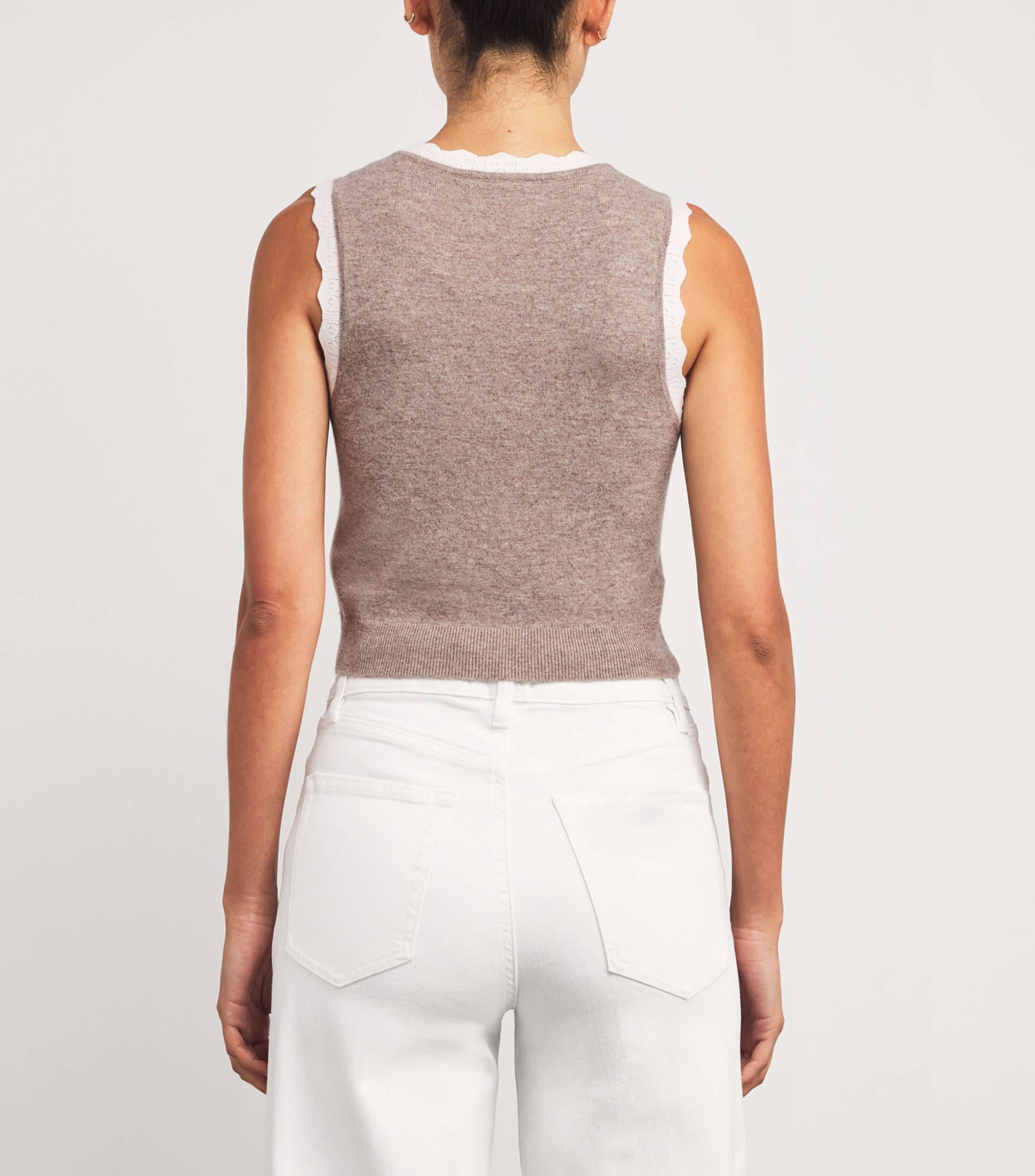 Wool-Cashmere Cropped Tank Top CARAMEL Image 4