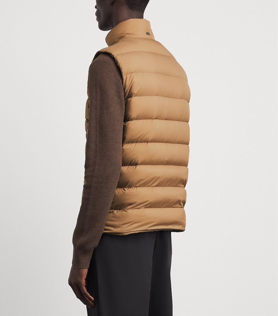 Herno Mens Down Quilted Gilet Cammello Image 5