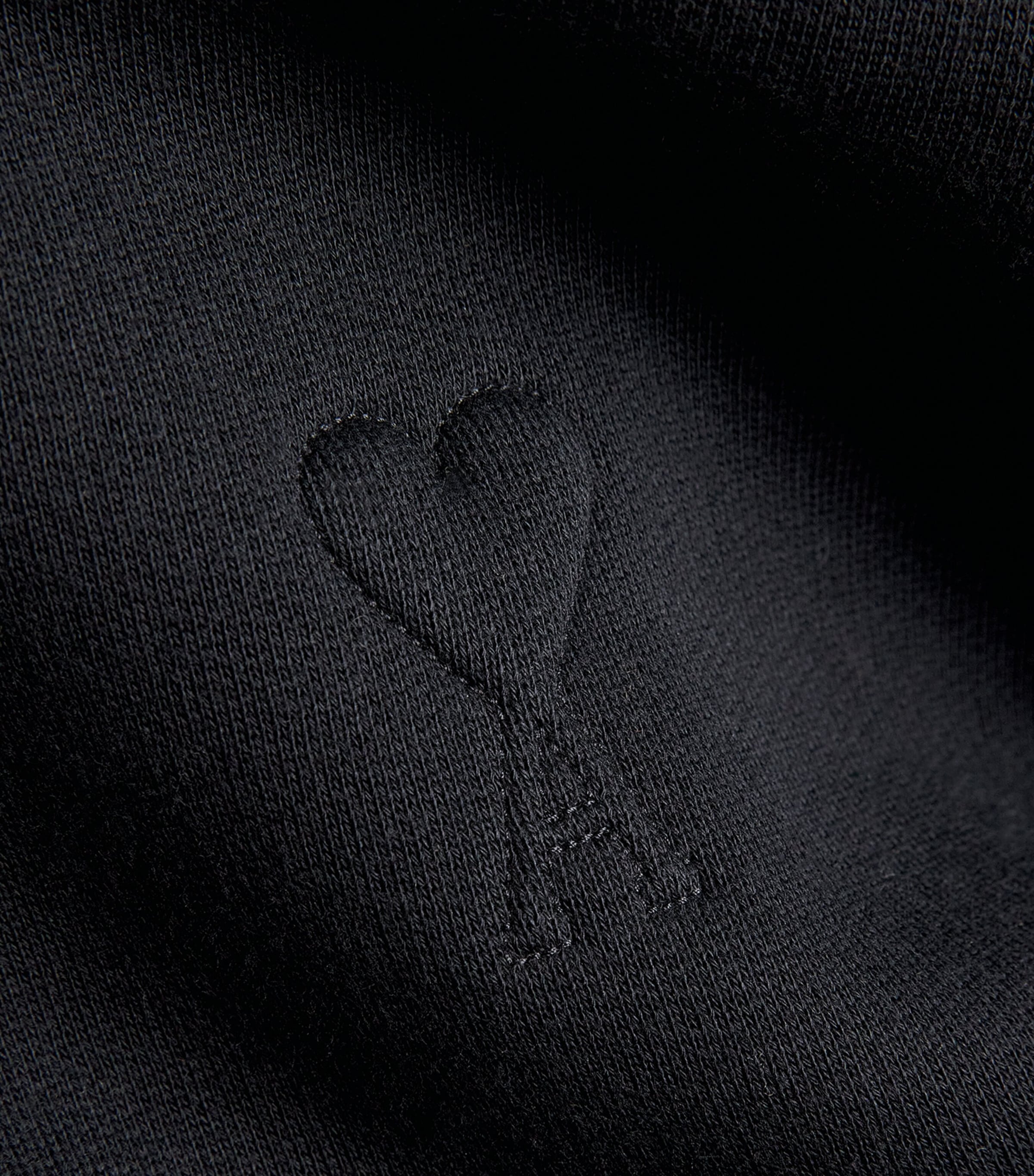 AMI Paris Womens Cotton Embossed Ami de Coeur Hoodie Noir Image 6