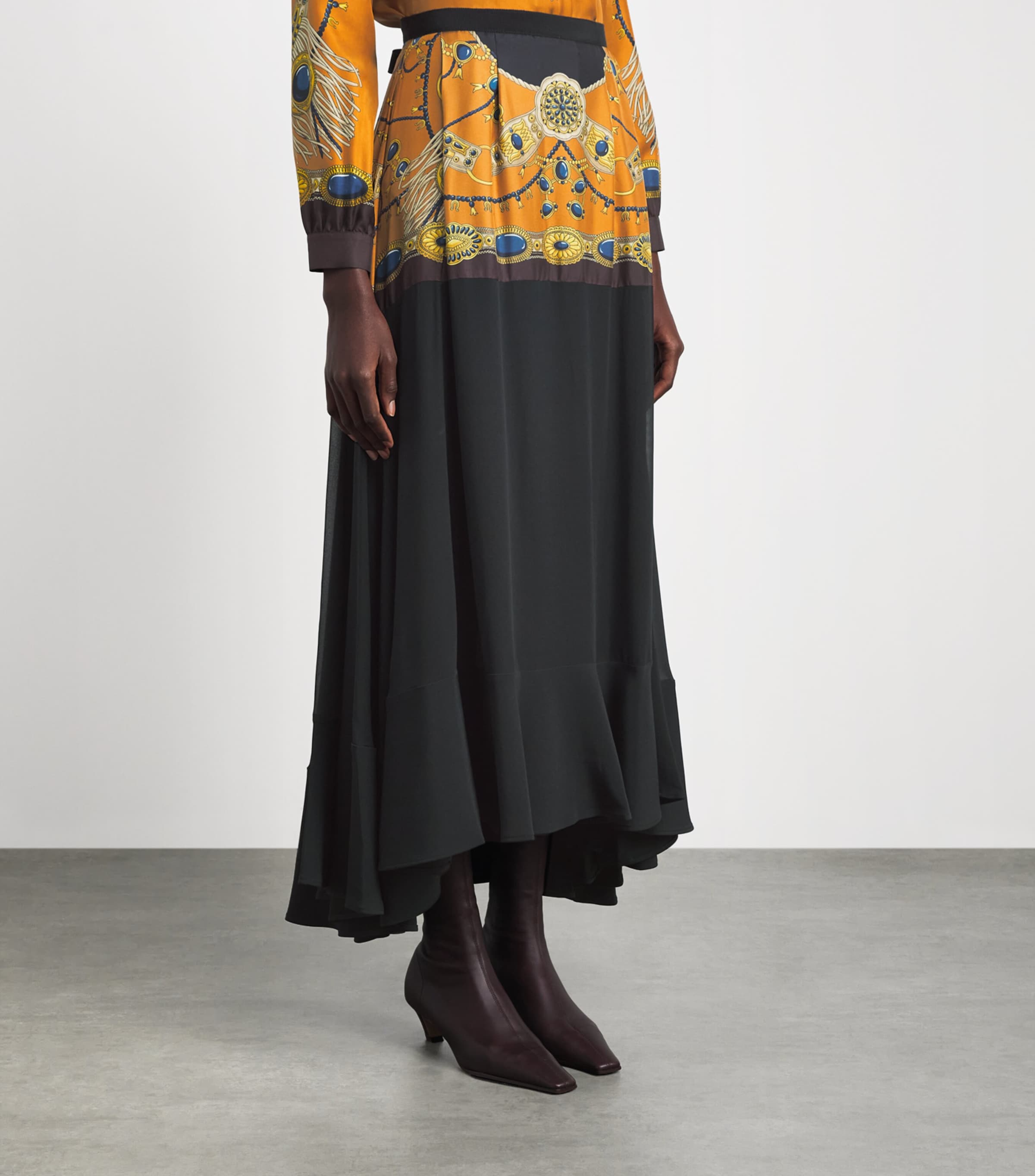 Etro Multi Silk Printed Midi Skirt | Harrods US