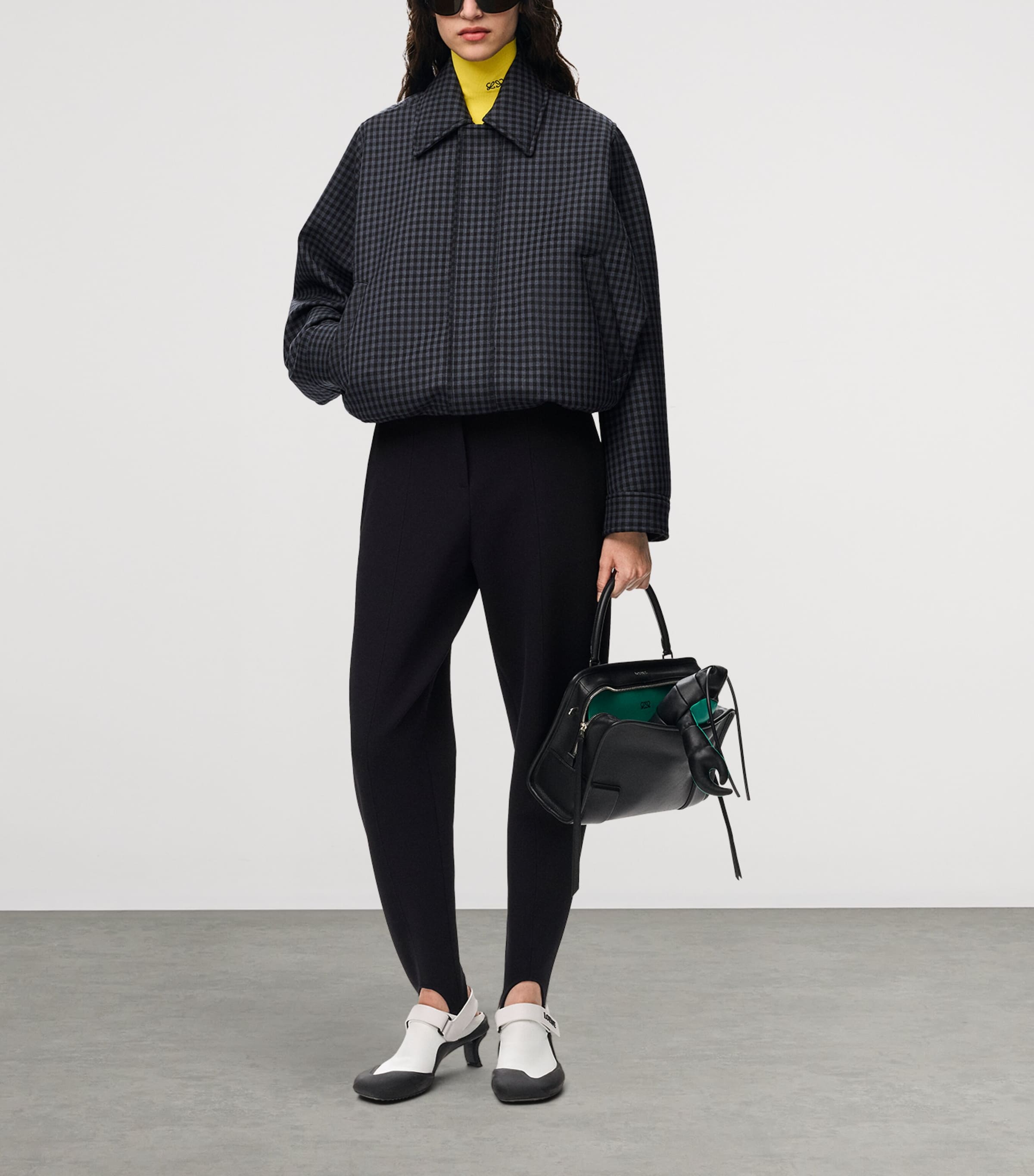 LOEWE Womens Wool-Blend Drawstring Jacket Blue/black Image 2