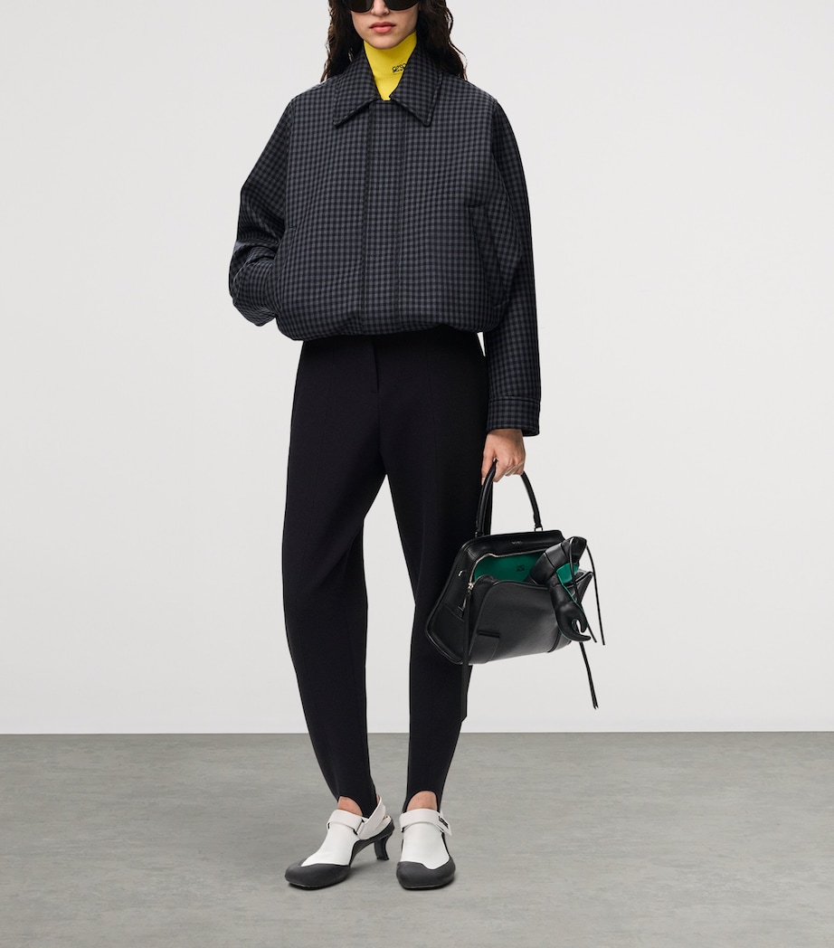 LOEWE Womens Wool-Blend Drawstring Jacket Blue/black Image 2