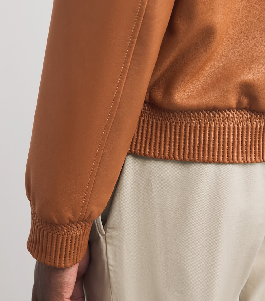 Leather Reversible Bomber Jacket COGNAC SCURO/NAT Image 6