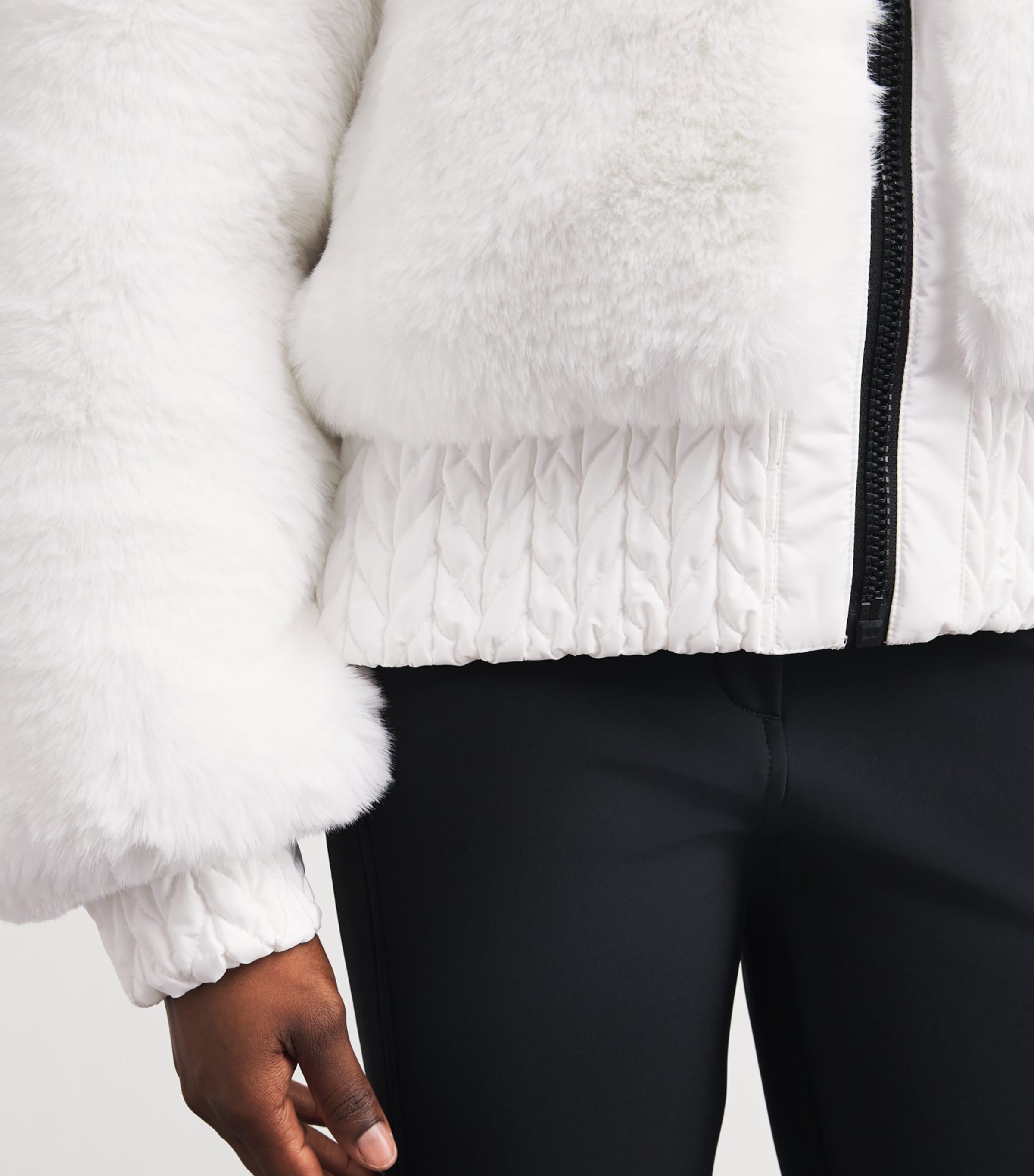 Reversible Faux Fur Indira Ski Jacket 8000 WHITE Image 8