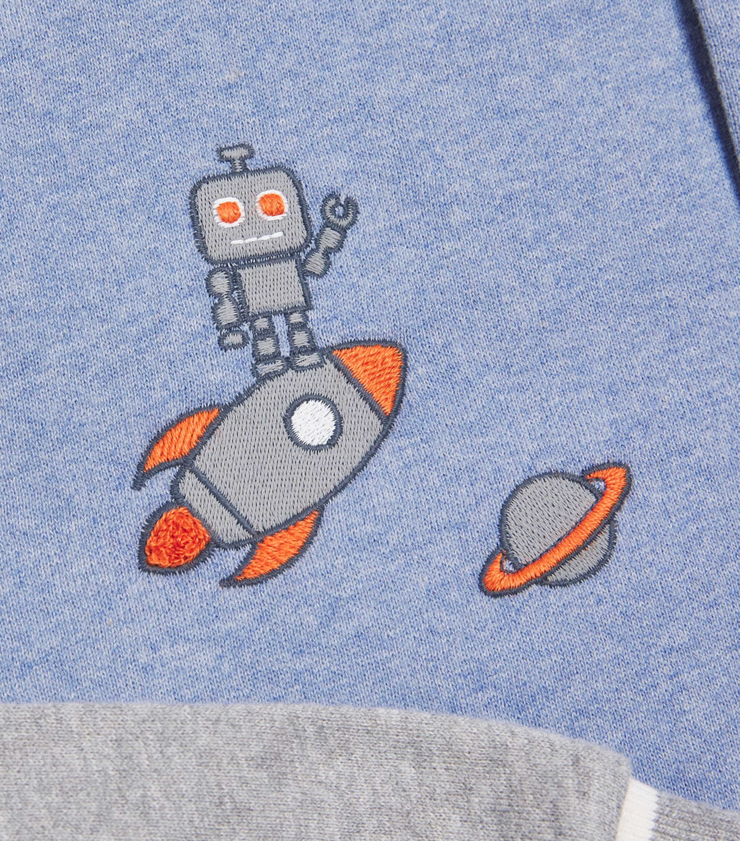 Embroidered Bomber Jacket (5-12 Years) 49 BLEU GRISÉ Image 3