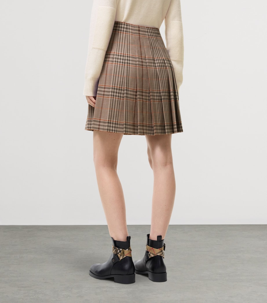 Burberry Womens Wool Check Mini Kilt Sandstone Bge Ip Chk Image 3