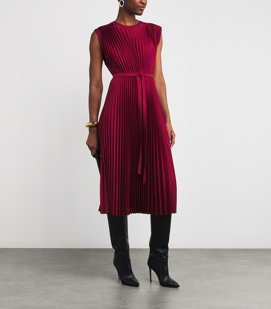Volta Knit Weave Plissé Midi Dress RUBY Image 2
