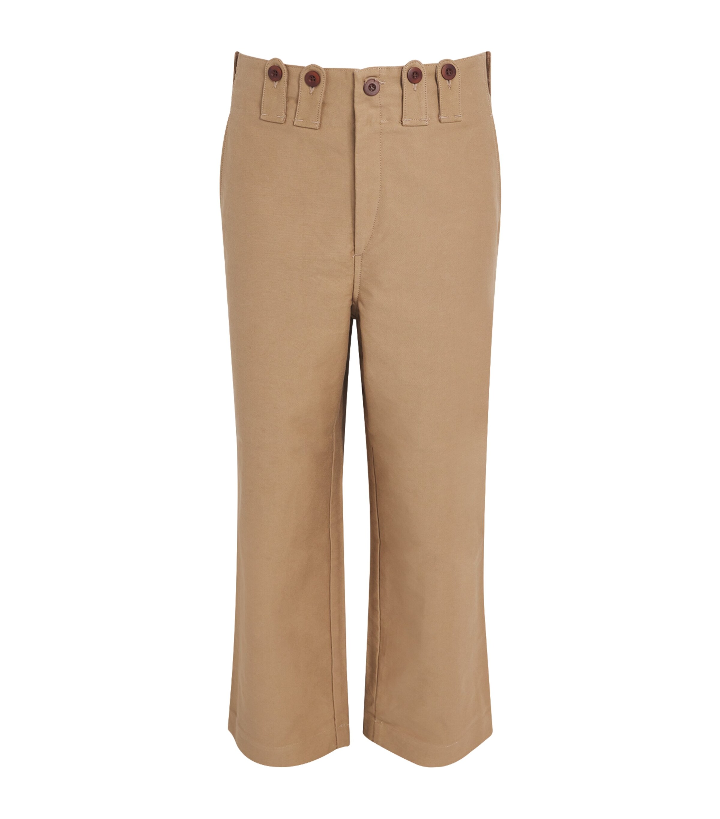 Cotton Wide-Leg Trousers BEIGE Image 1
