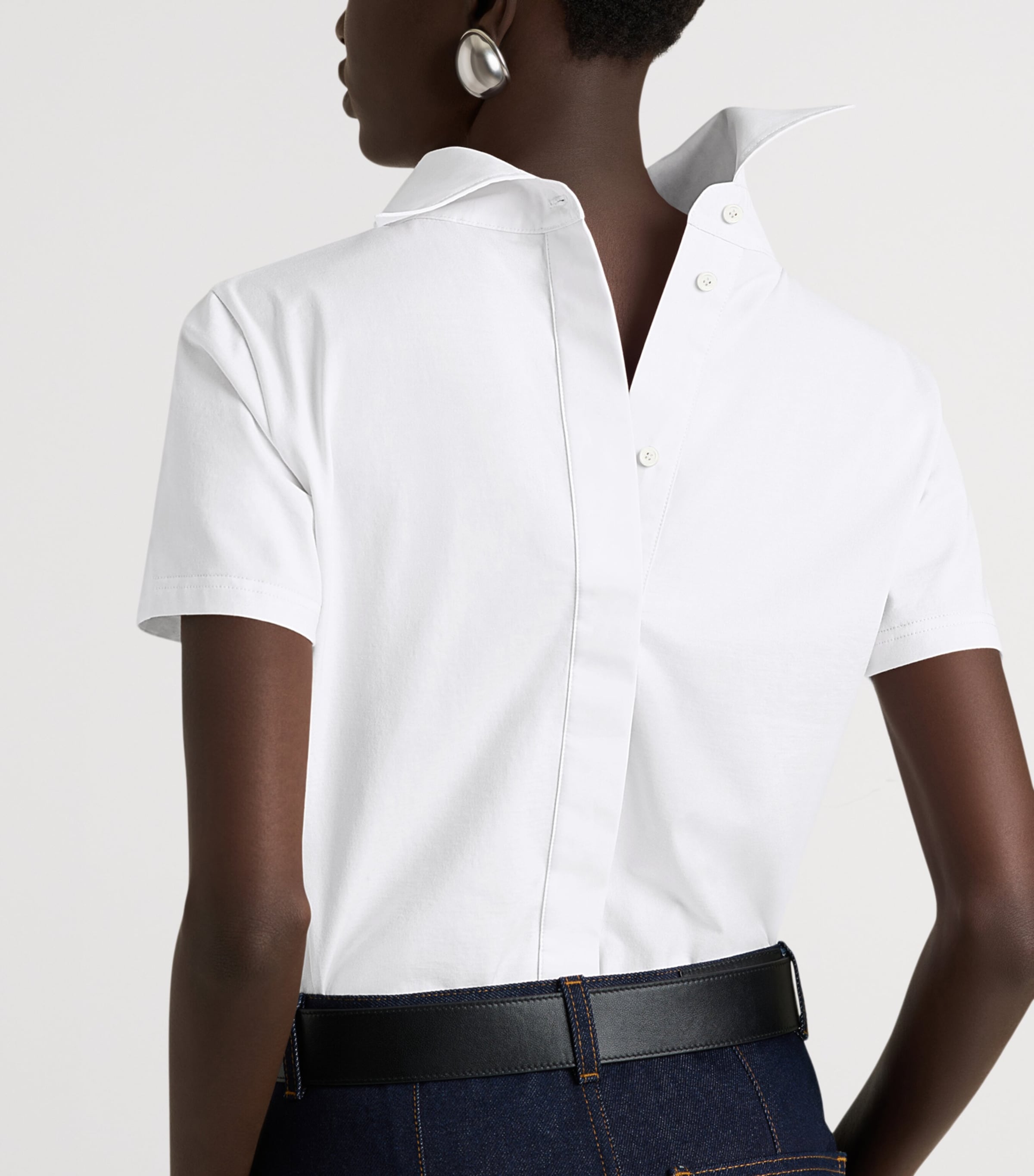 Givenchy Womens Cotton Reverse Collar T-Shirt Image 5