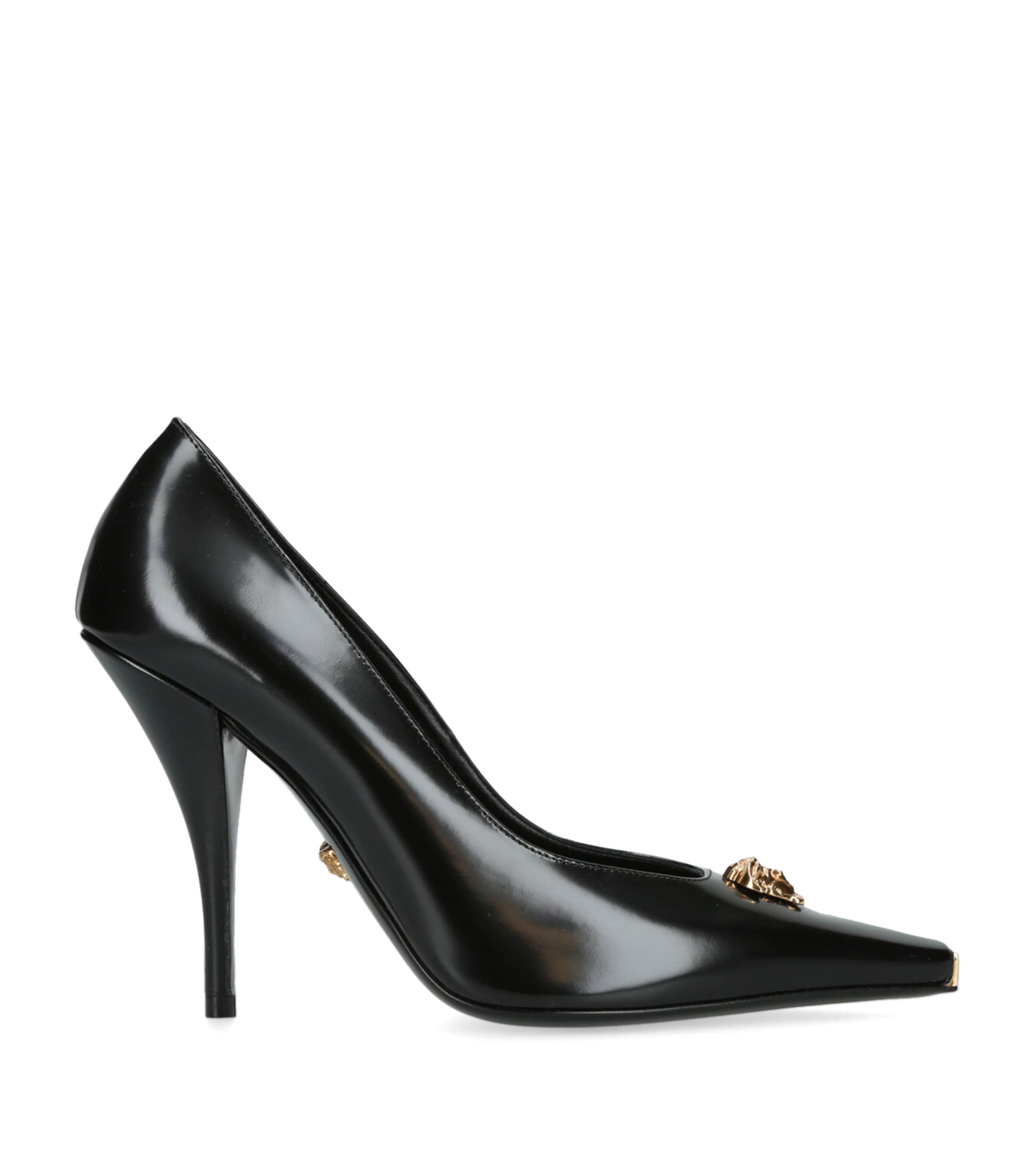 Versace Leather La Medusa Pumps 105 In Black