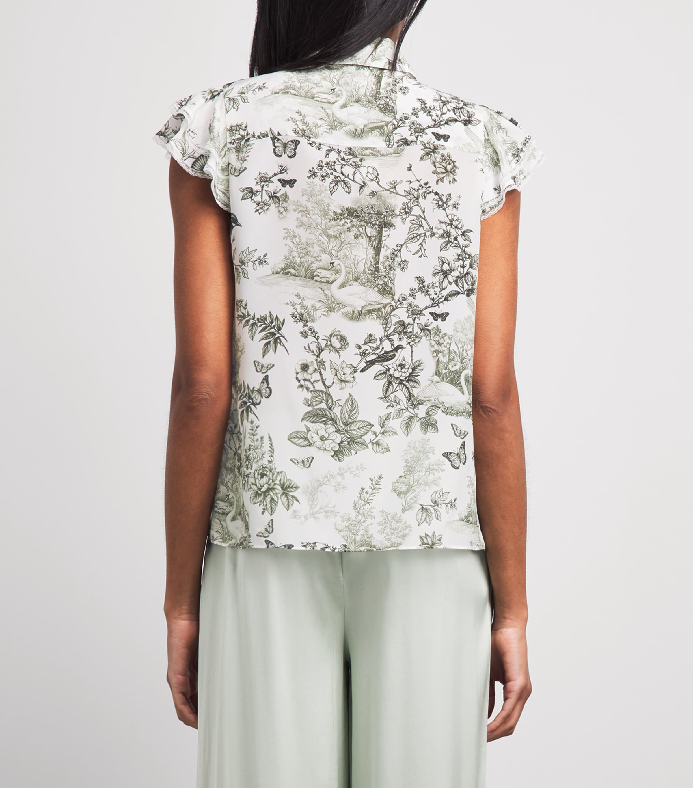 Alice+Olivia Womens Ruffle Minda Blouse Daybreak Image 5