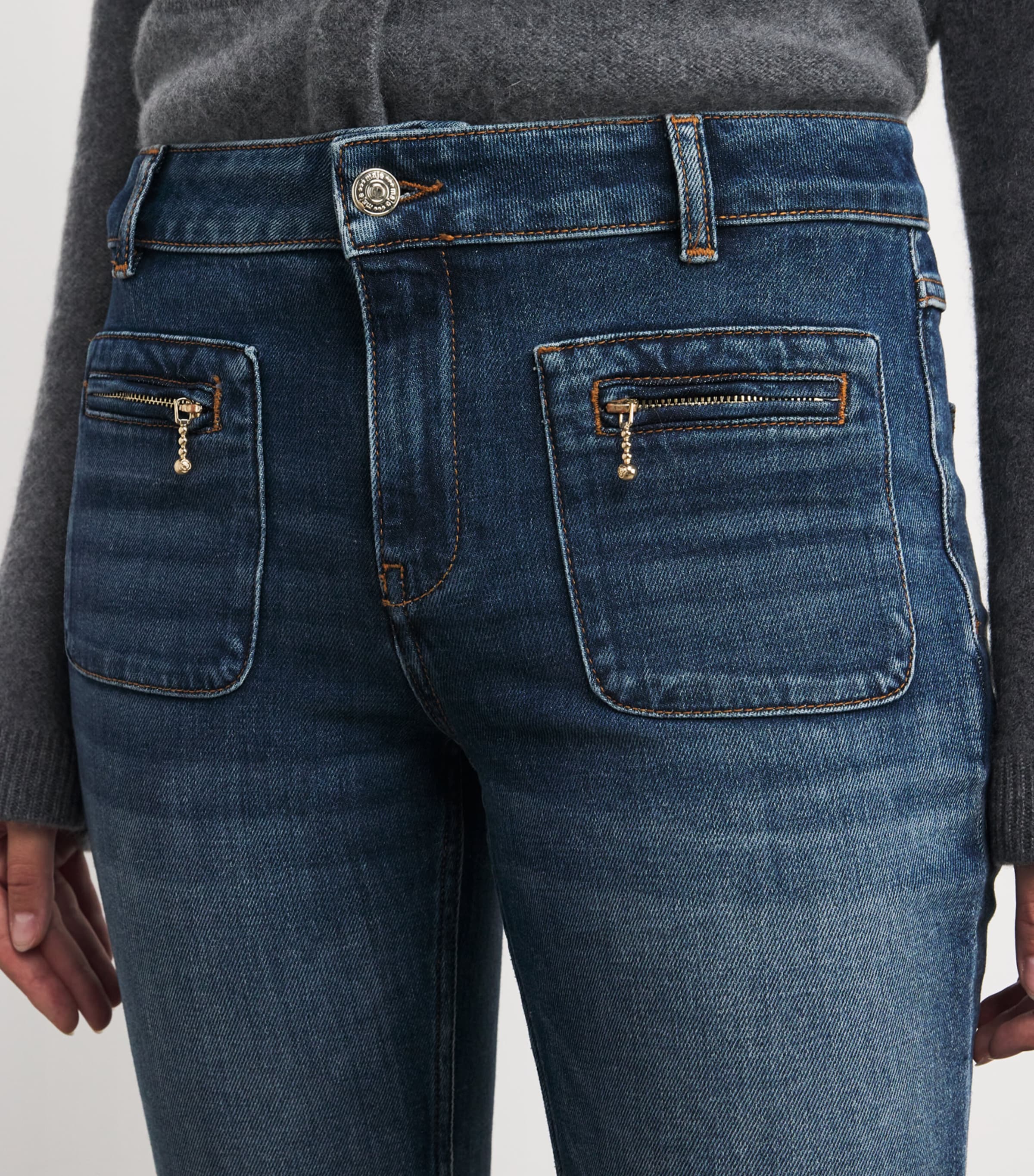 Stretch Denim Bootcut Jeans BLUE Image 6