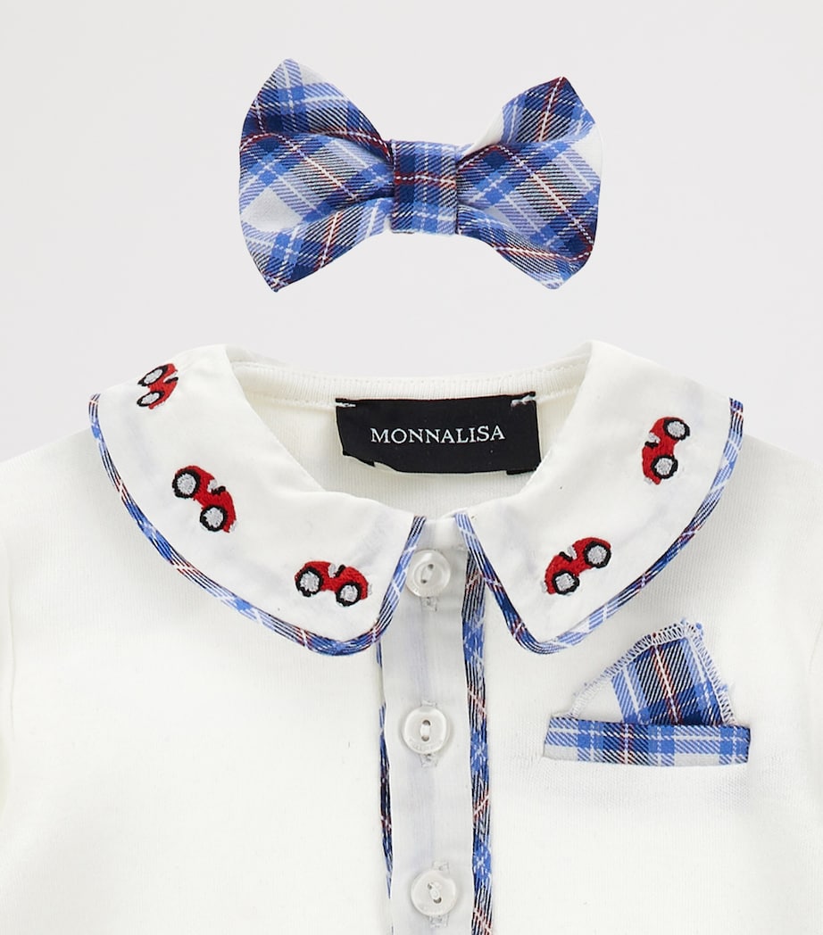 Cotton Polo Shirt, Trousers and Bow Tie Set (1-9 Months) PANNA+GRIGIO Image 3