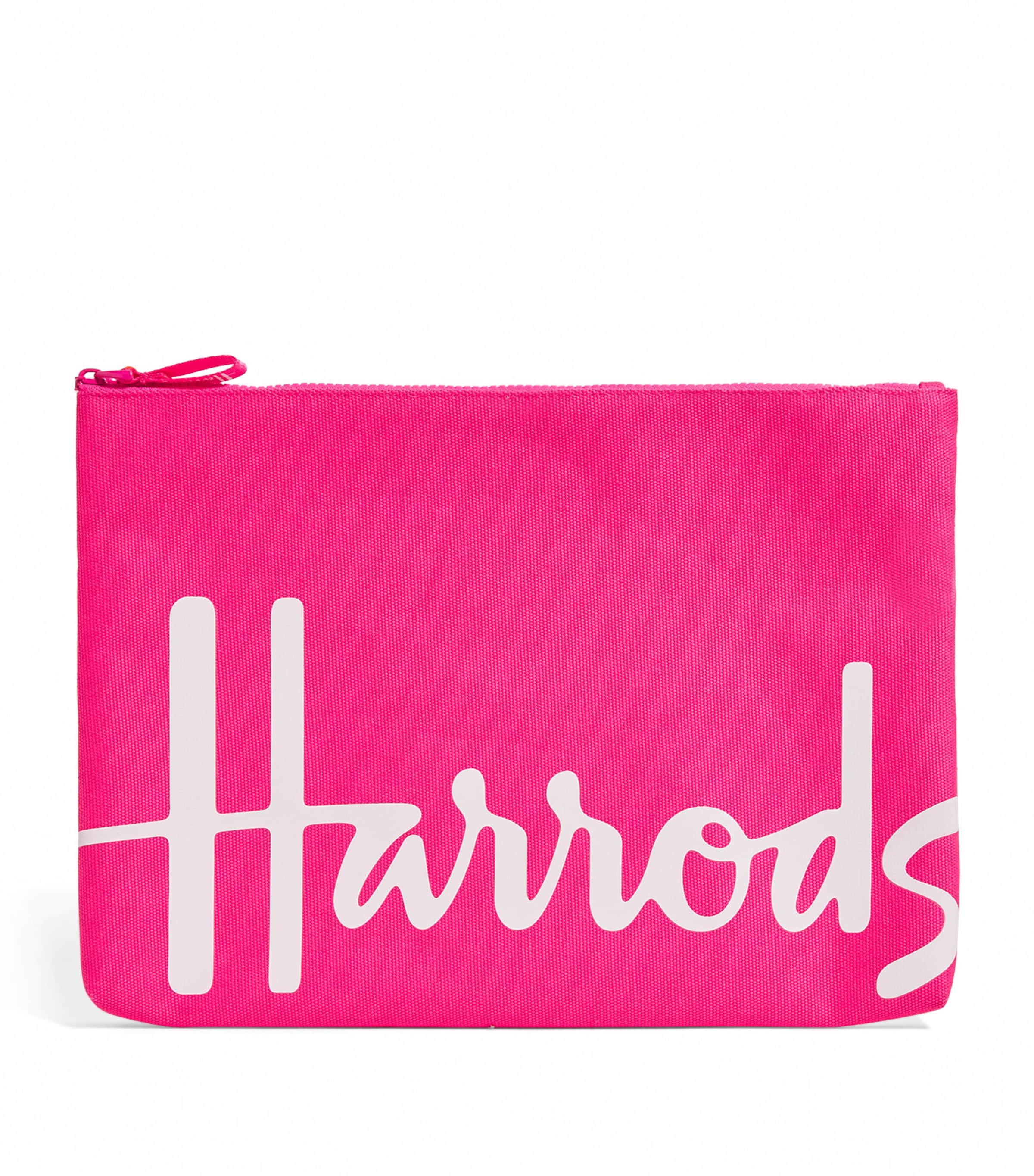 Harrods Large Cotton Logo Pouch | Luggage | Designers | Harrods | Women Accessories | Wallets | Travel Accessories | Women Bags | Men Accessories | Travel Wallets | Purses