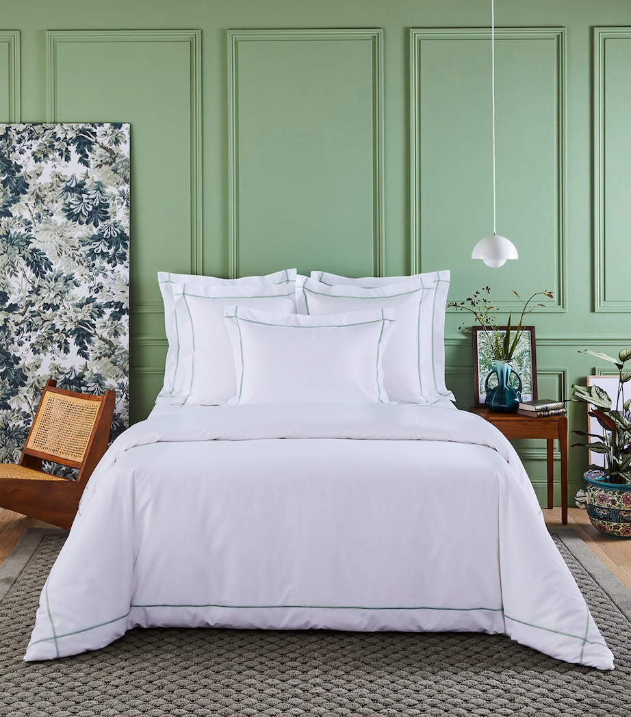 Yves Delorme Cotton Athena Oxford Pillowcase (30cm x 40cm) Veronese Image 1