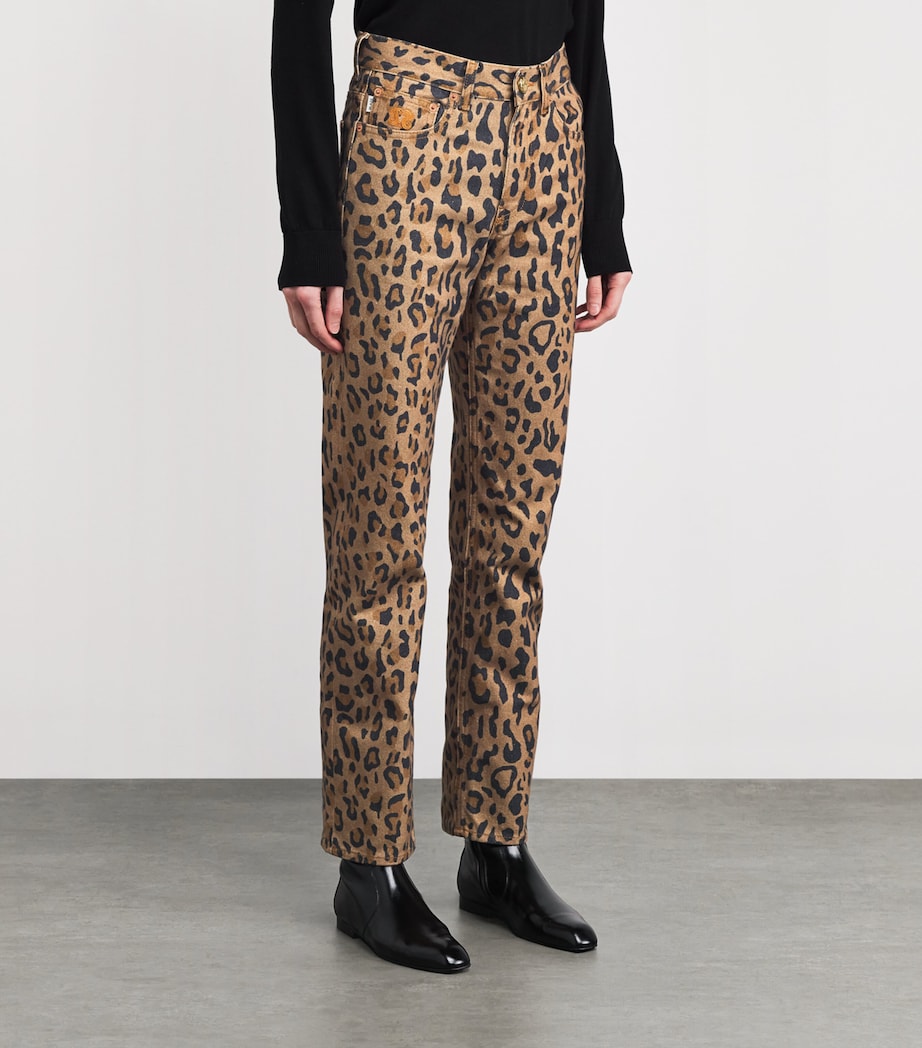 Simba Leopard Print High-Rise Jeans F000 CAMEL Image 3
